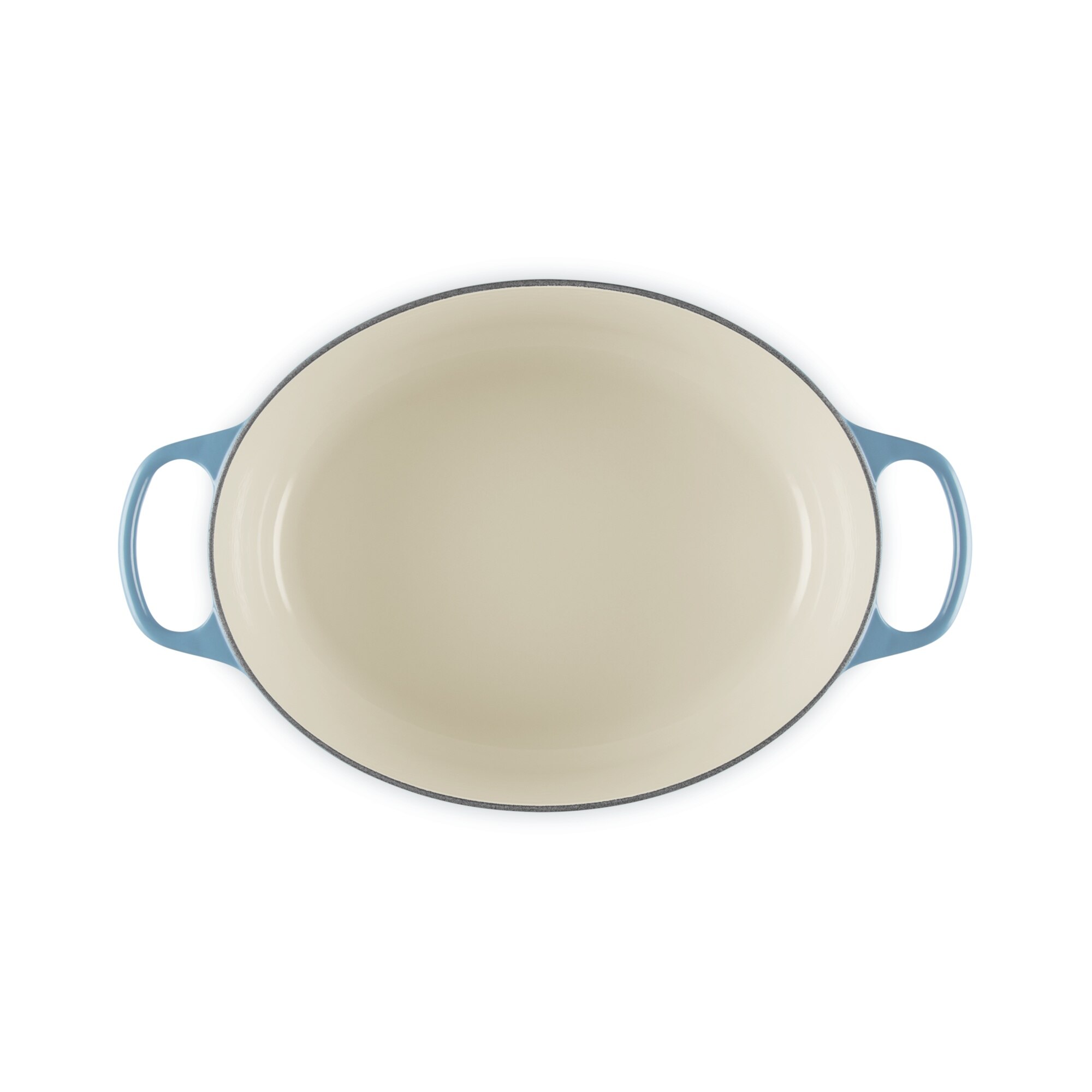 Imagen 4 de Cocotte oval de hierro fundido Le Creuset - Azul claro 33 cm Azul claro