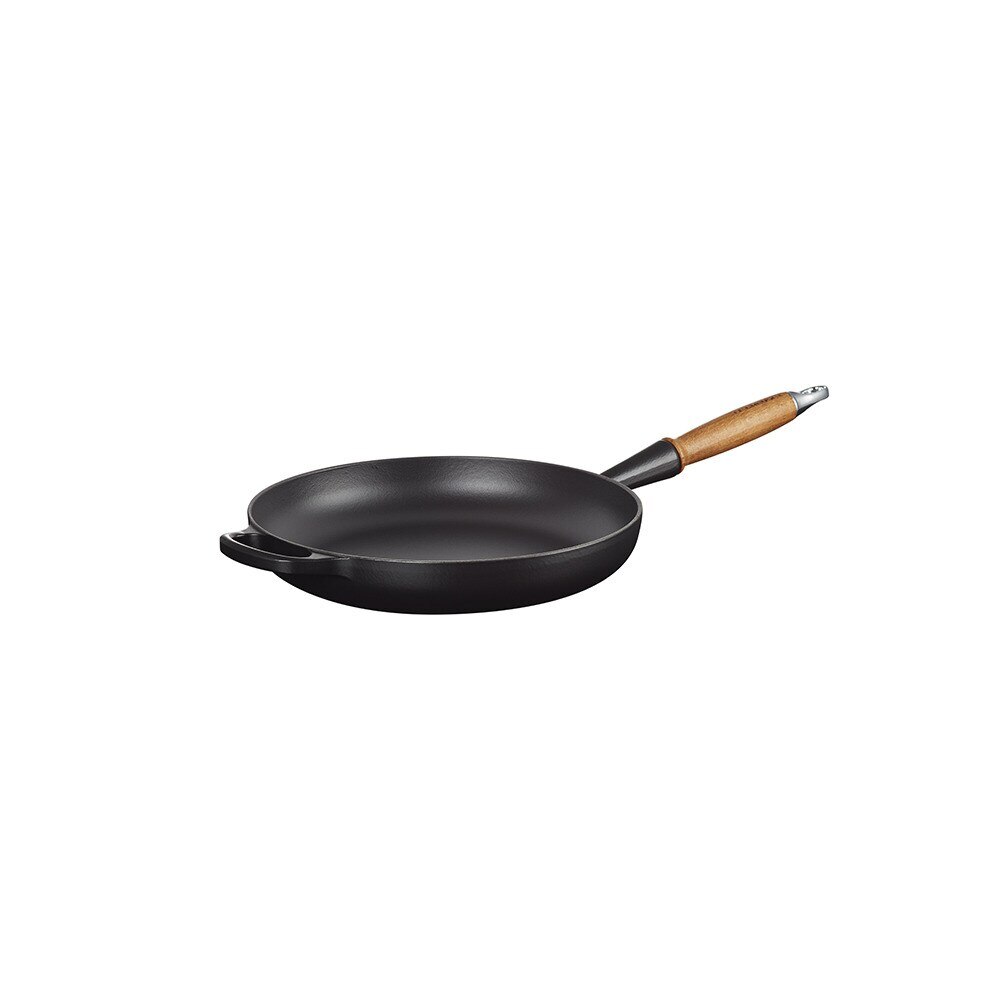 Imagen 2 de Sartén baja con mango de madera hierro fundido Le Creuset - Negro mate Sartén de 28 cm Negro mate