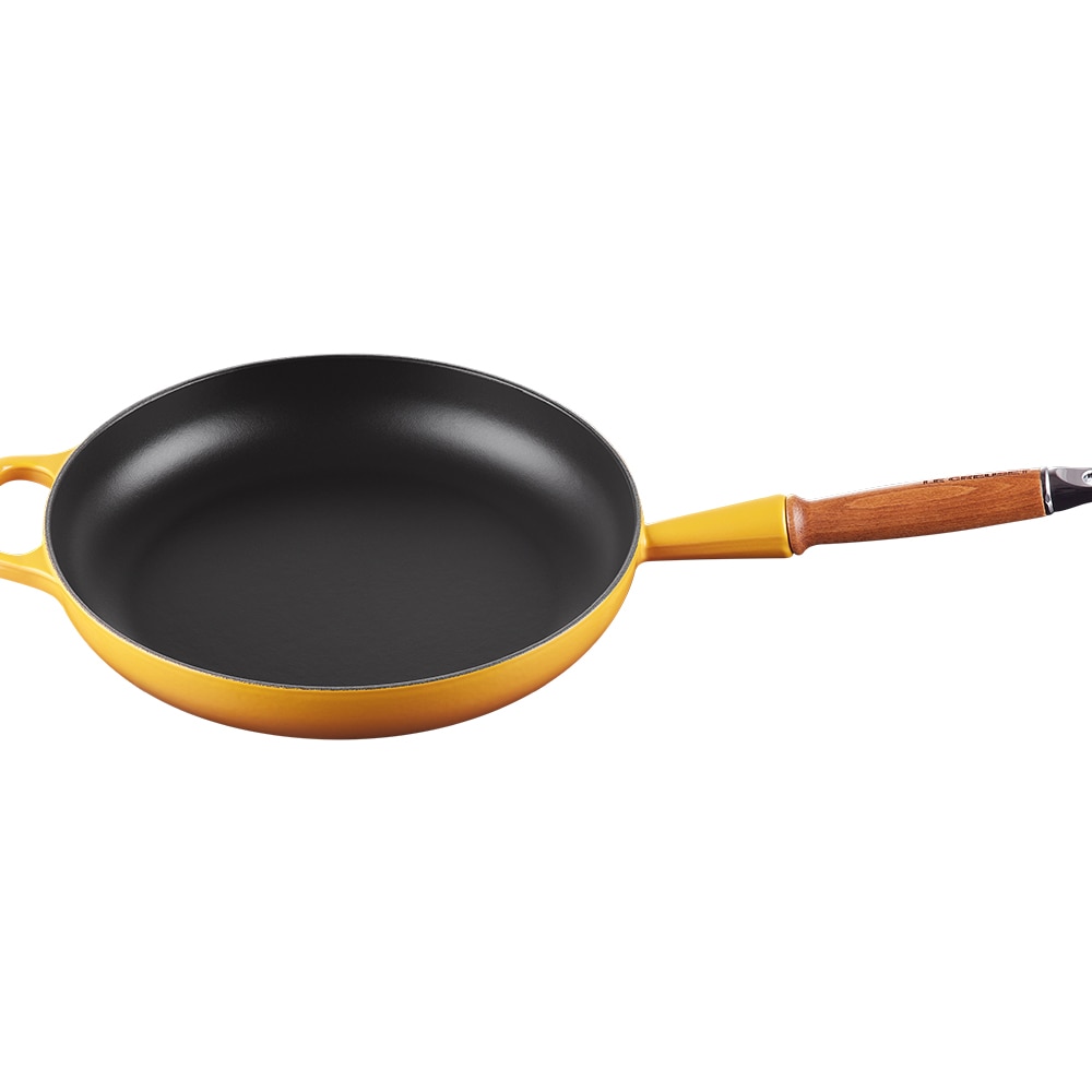 Imagen 1 de Sartén baja con mango de madera hierro fundido Le Creuset - Mostaza Sartén de 28 cm Mostaza