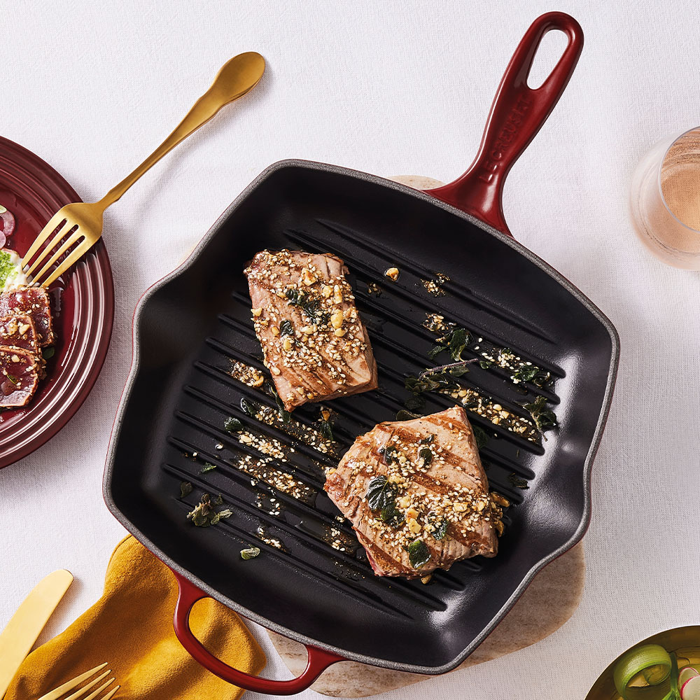 Imagen 5 de Sartén Skillet cuadrada de hierro fundido Le Creuset - Marrón Sartén de 32 cm Marrón