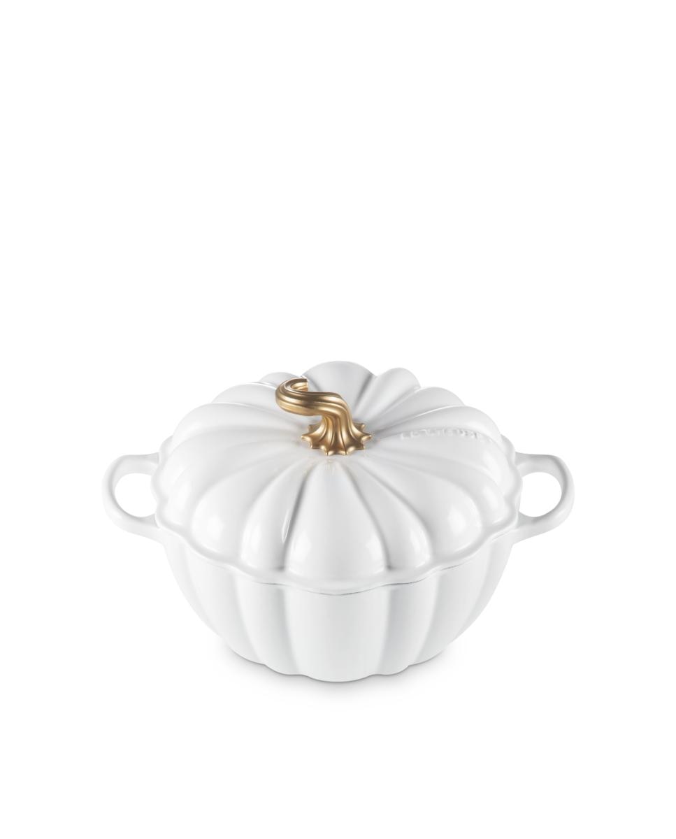 Cocotte Calabaza de hierro fundido Le Creuset - Blanco 24 cm Blanco-2