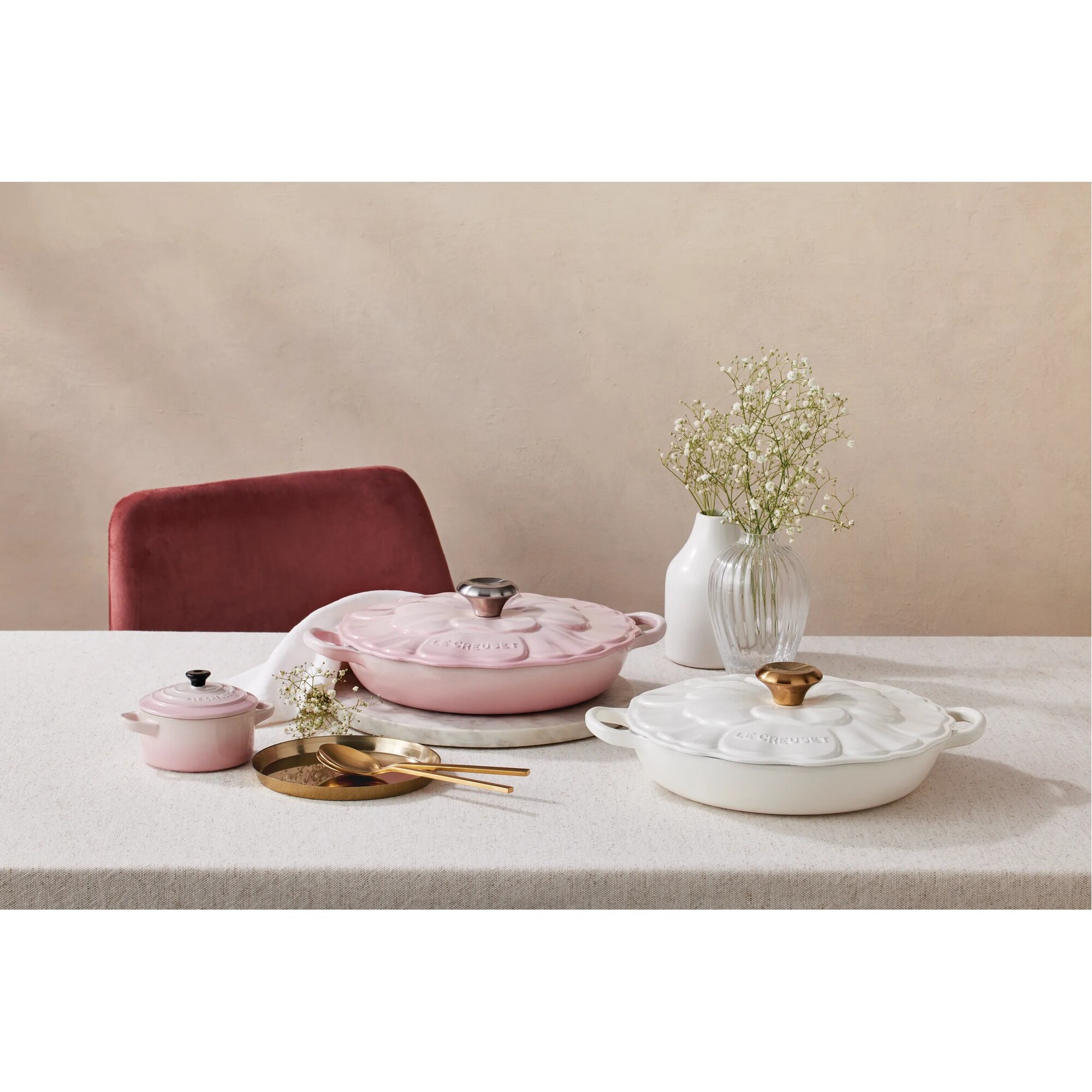 Cacerola baja hierro fundido Pétalo Le Creuset - Blanco Cacerola de 26 cm Blanco-5