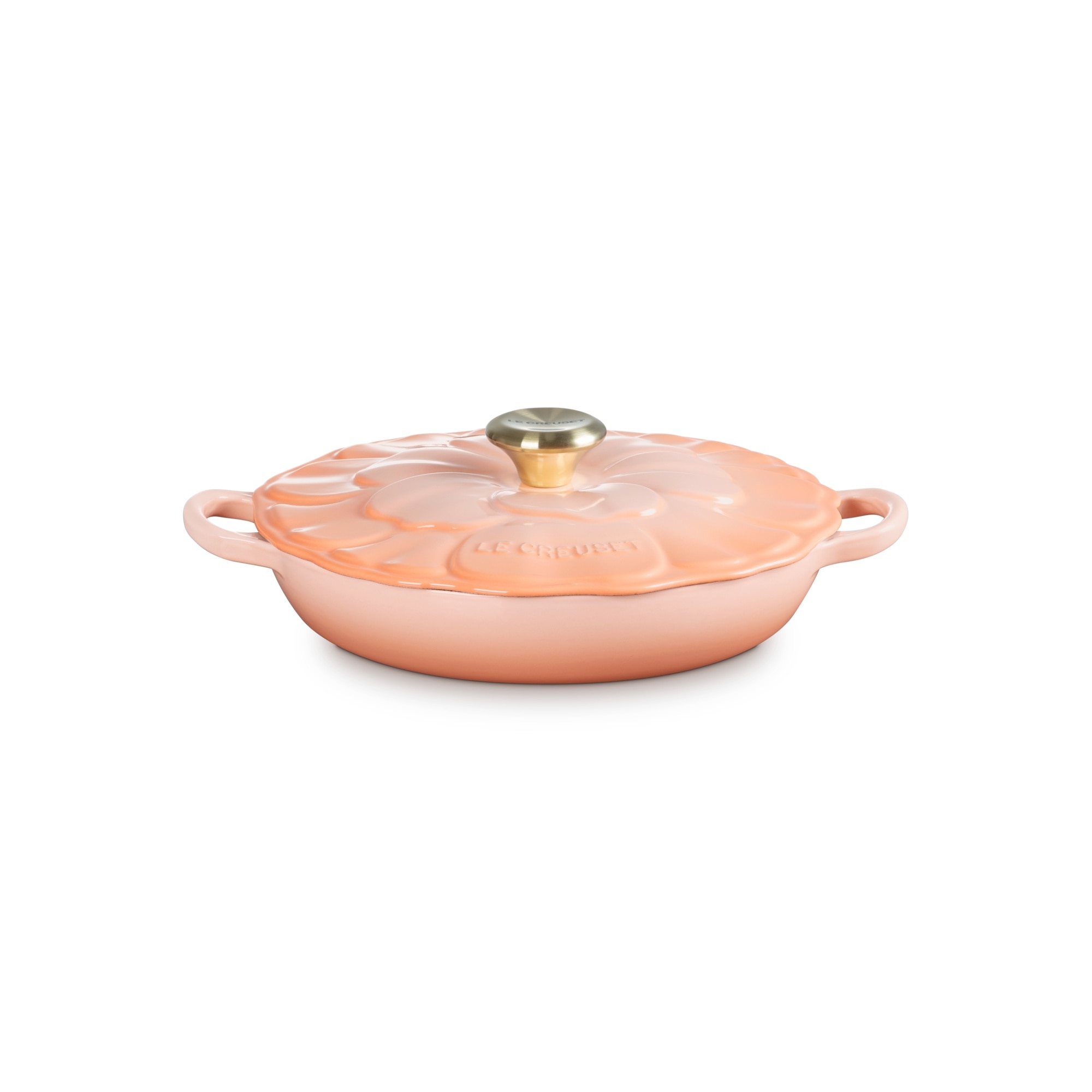 Cacerola baja hierro fundido Pétalo Le Creuset - Albaricoque Cacerola de 26 cm Albaricoque-1