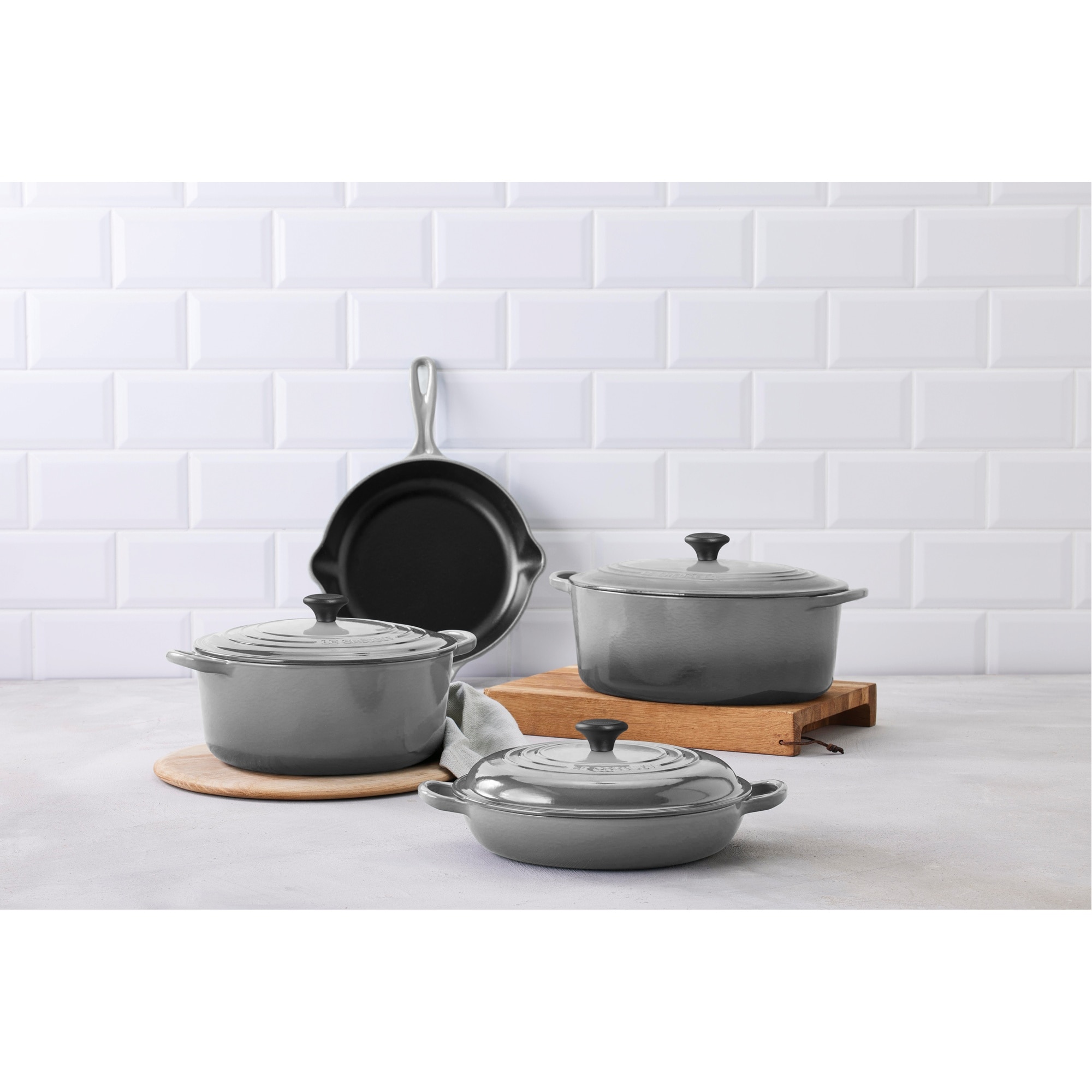 Cacerola baja de hierro fundido Le Creuset - Gris claro Cacerola de 30 cm Gris claro-5