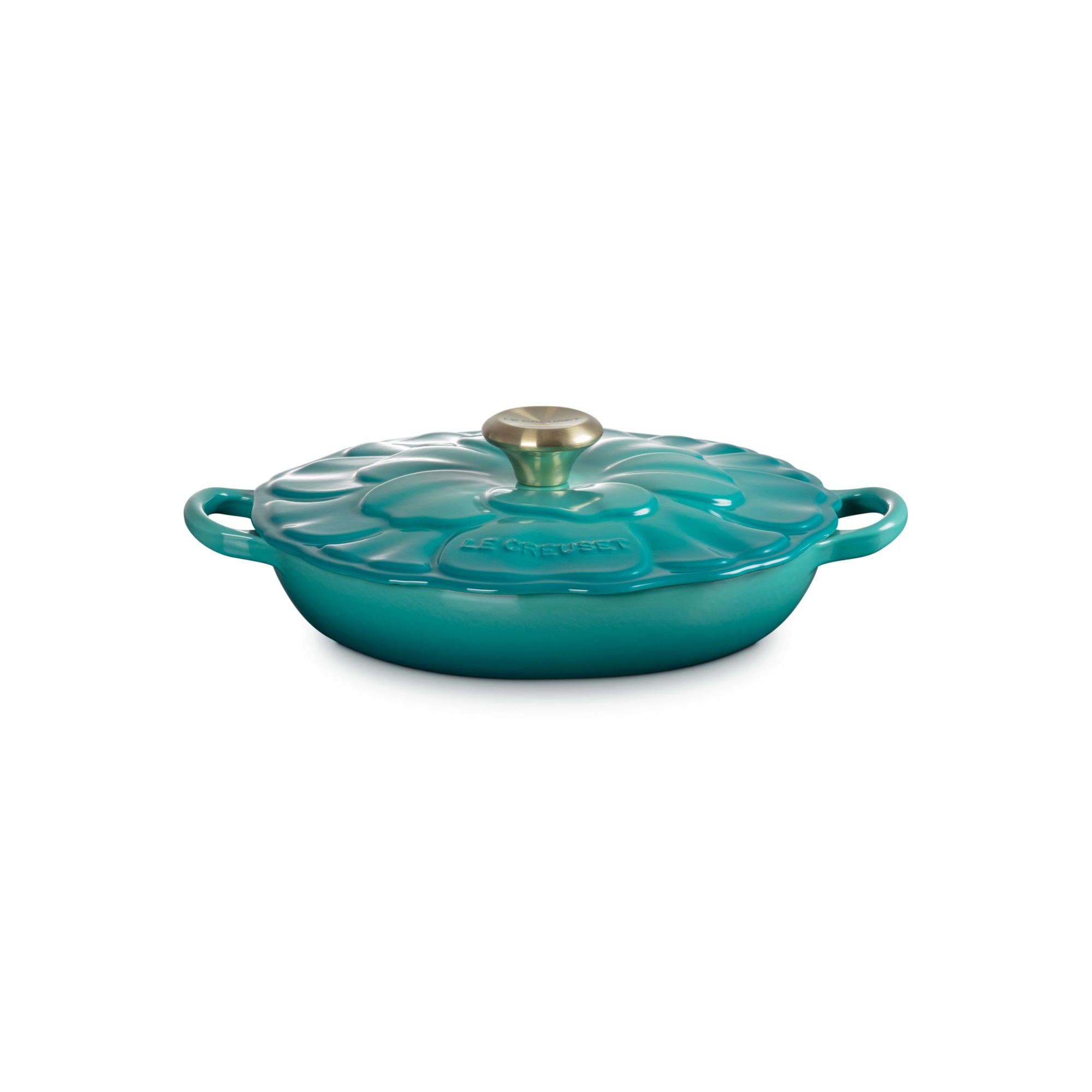 Cacerola baja hierro fundido Pétalo Le Creuset - Azul Pacífico Cacerola de 26 cm Azul Pacífico-1