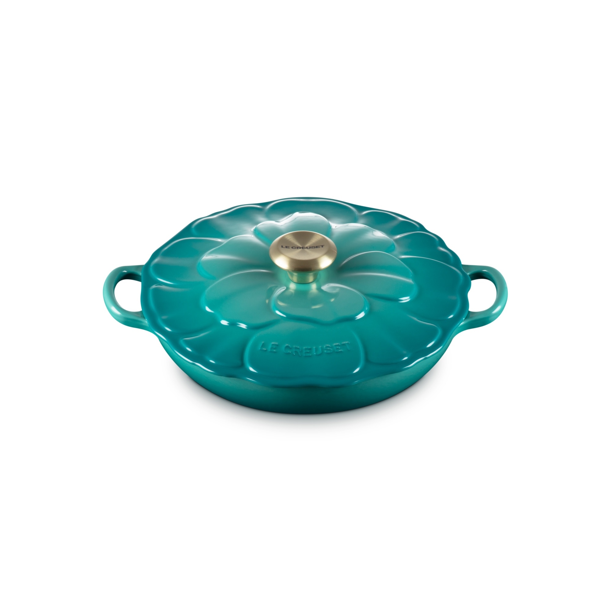 Cacerola baja hierro fundido Pétalo Le Creuset - Azul Pacífico Cacerola de 26 cm Azul Pacífico-2