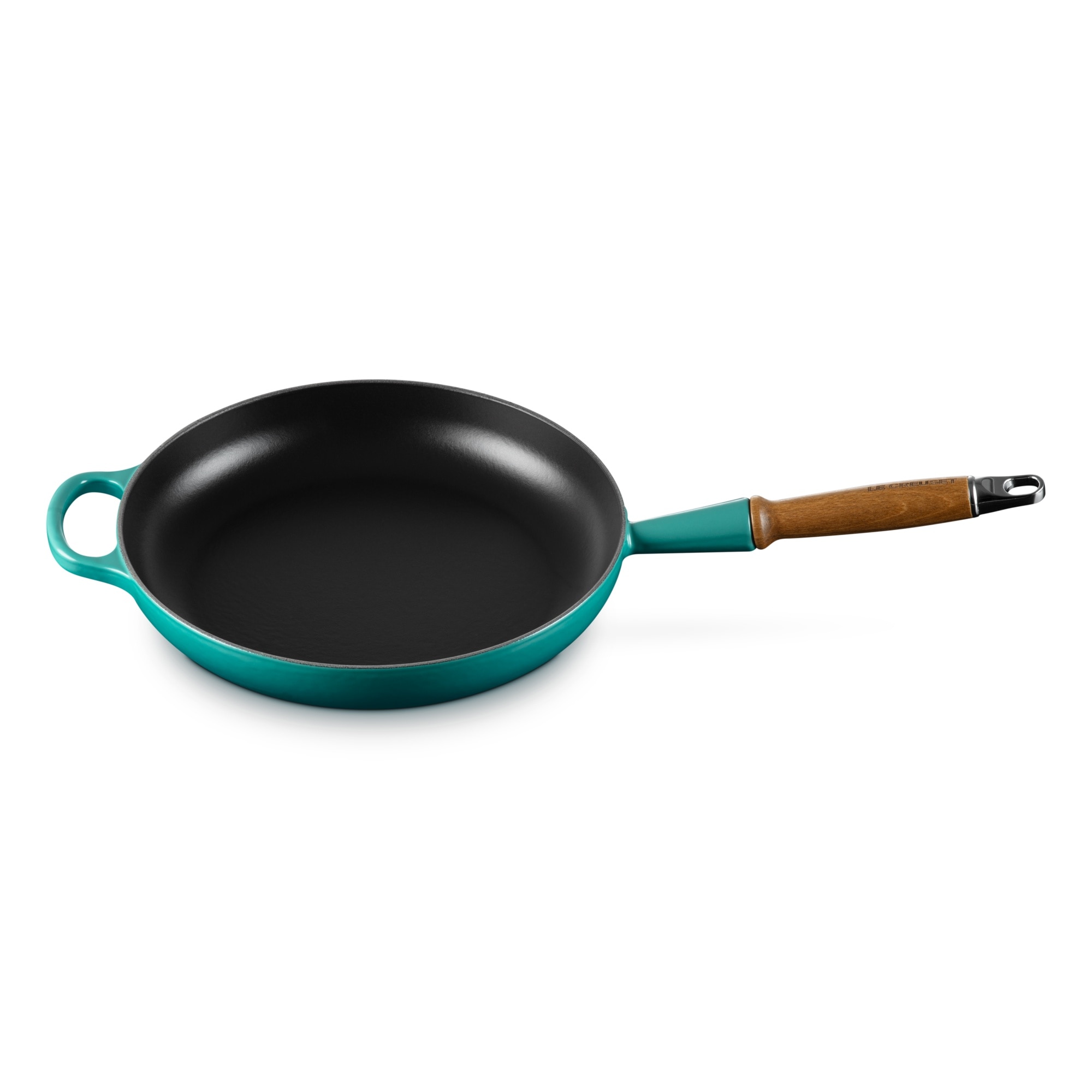 Imagen 2 de Sartén baja con mango de madera hierro fundido Le Creuset - Azul Pacífico Sartén de 28 cm Azul Pacífico