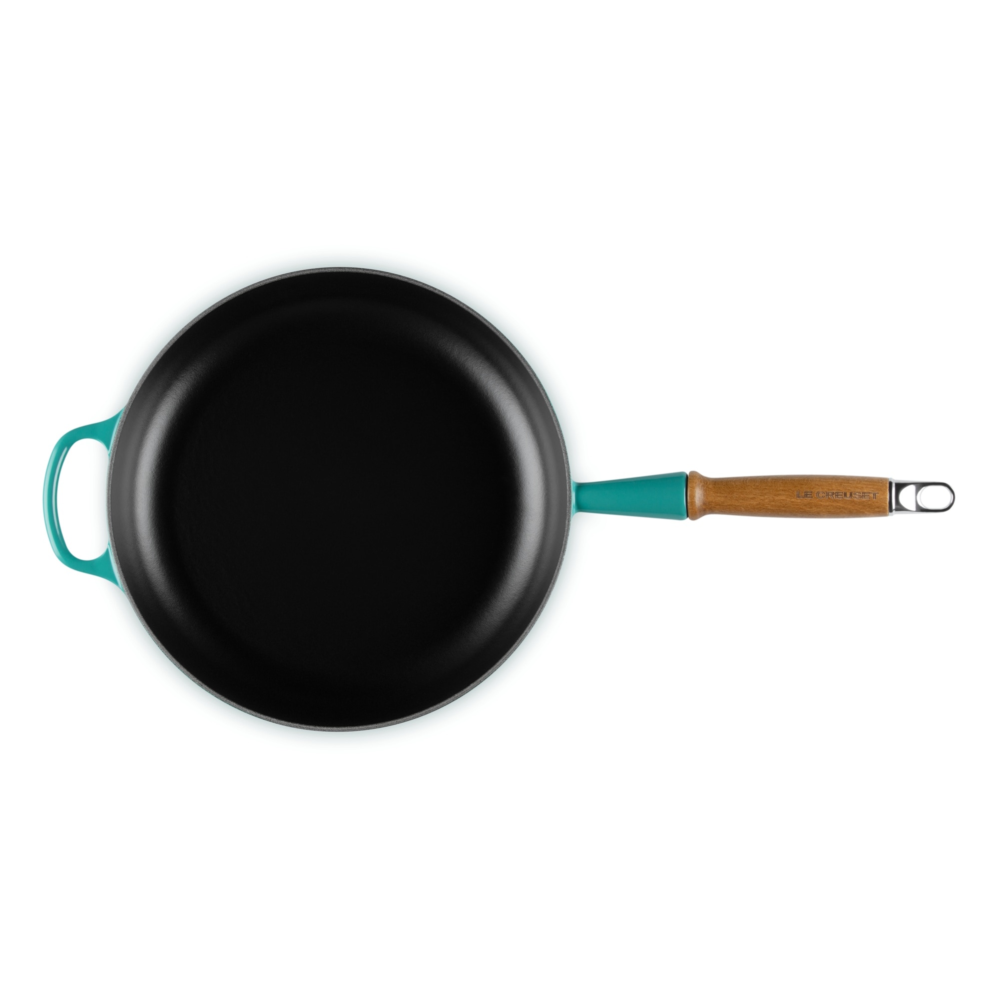 Imagen 3 de Sartén baja con mango de madera hierro fundido Le Creuset - Azul Pacífico Sartén de 28 cm Azul Pacífico