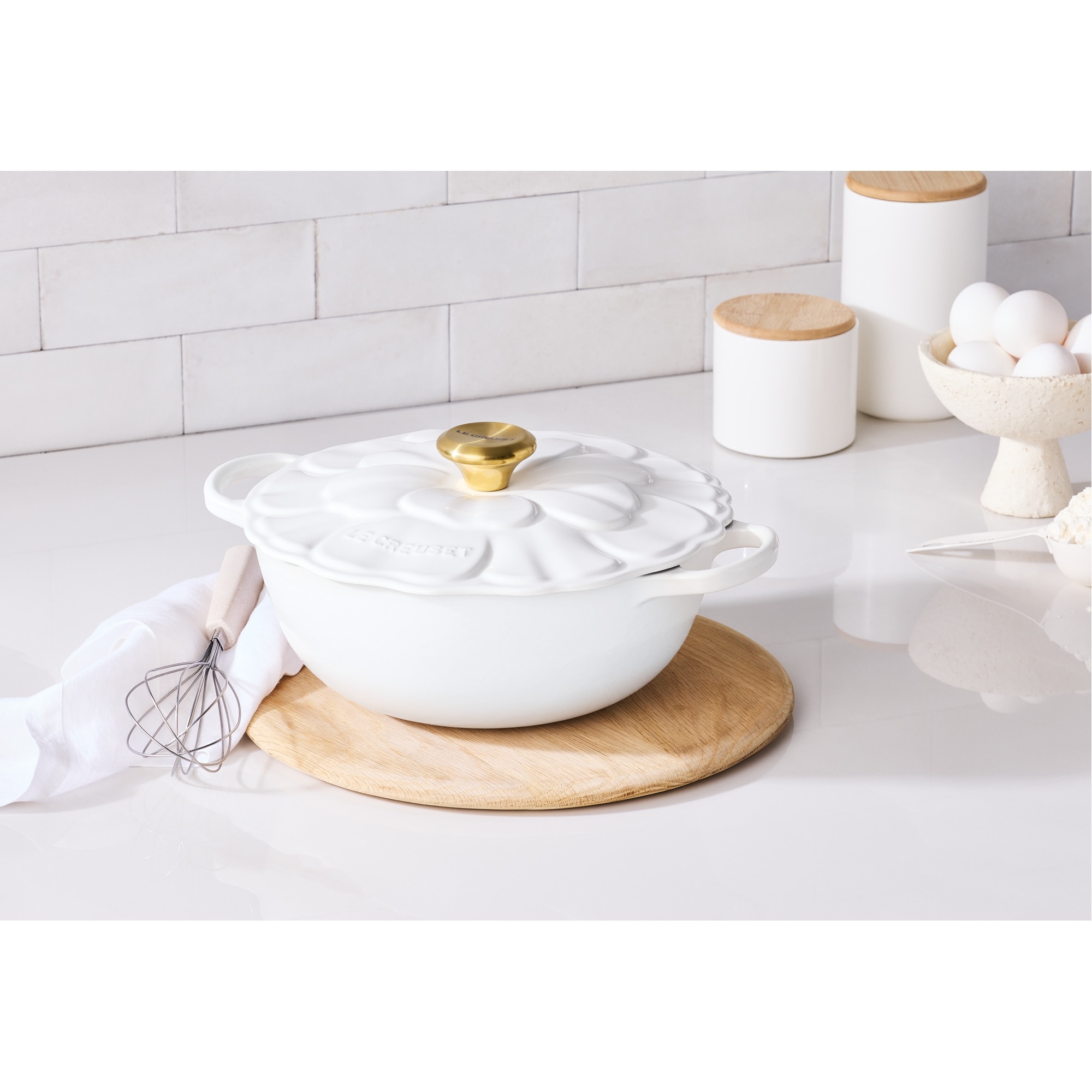 Marmita Pétalo de hierro fundido Le Creuset - Blanco Cacerola de 26 cm Blanco-2