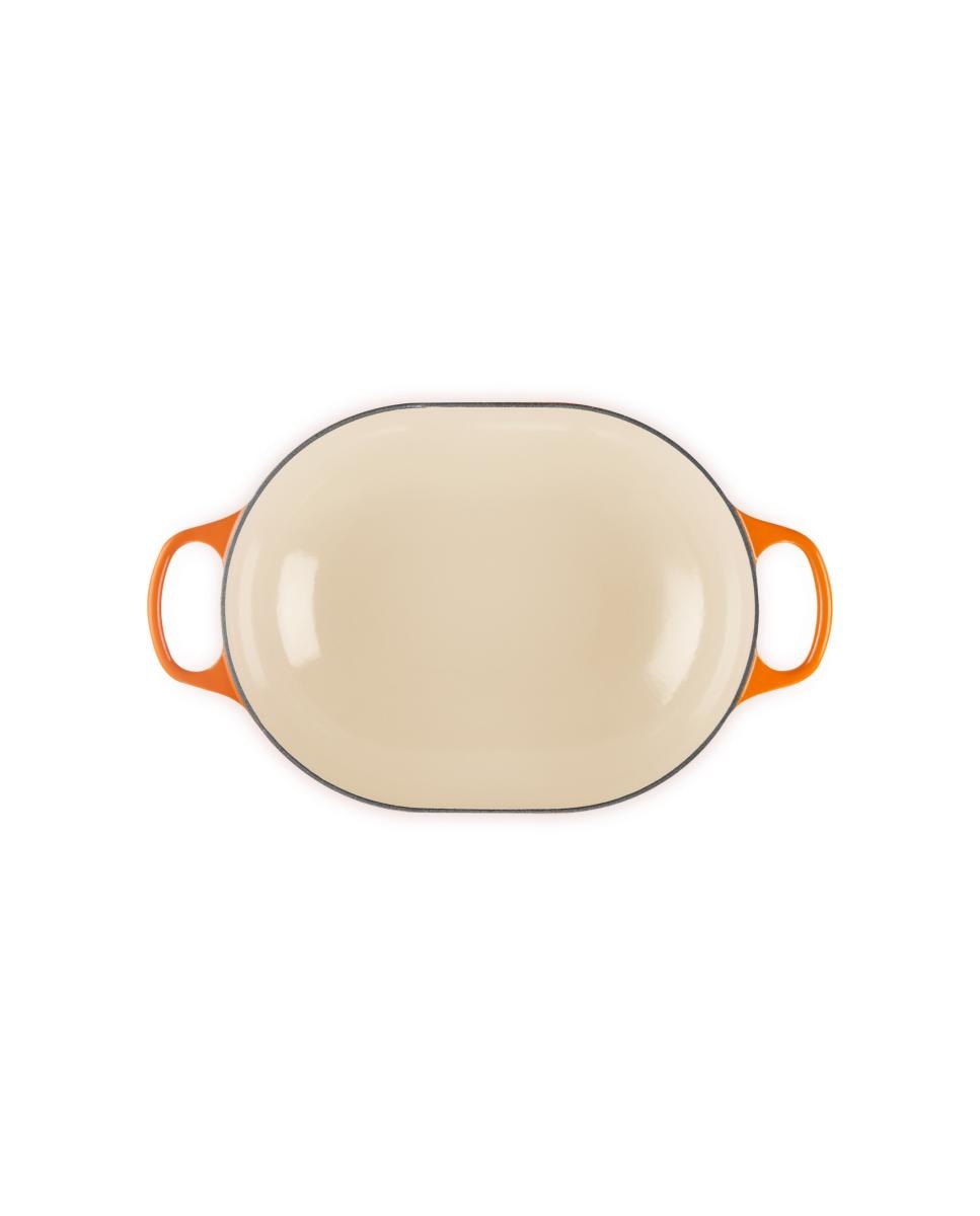 Cacerola oval baja de hierro fundido Le Creuset - Merengue Cacerola de 31 cm Volcánico-4