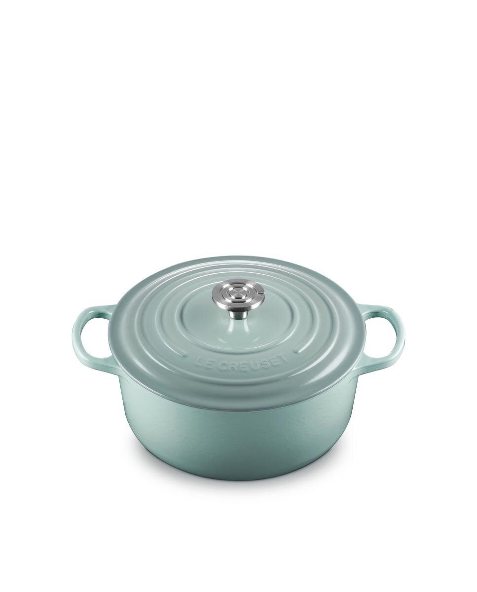 Imagen 2 de Cocotte redonda de hierro fundido Le Creuset - Verde claro 20 cm Verde claro
