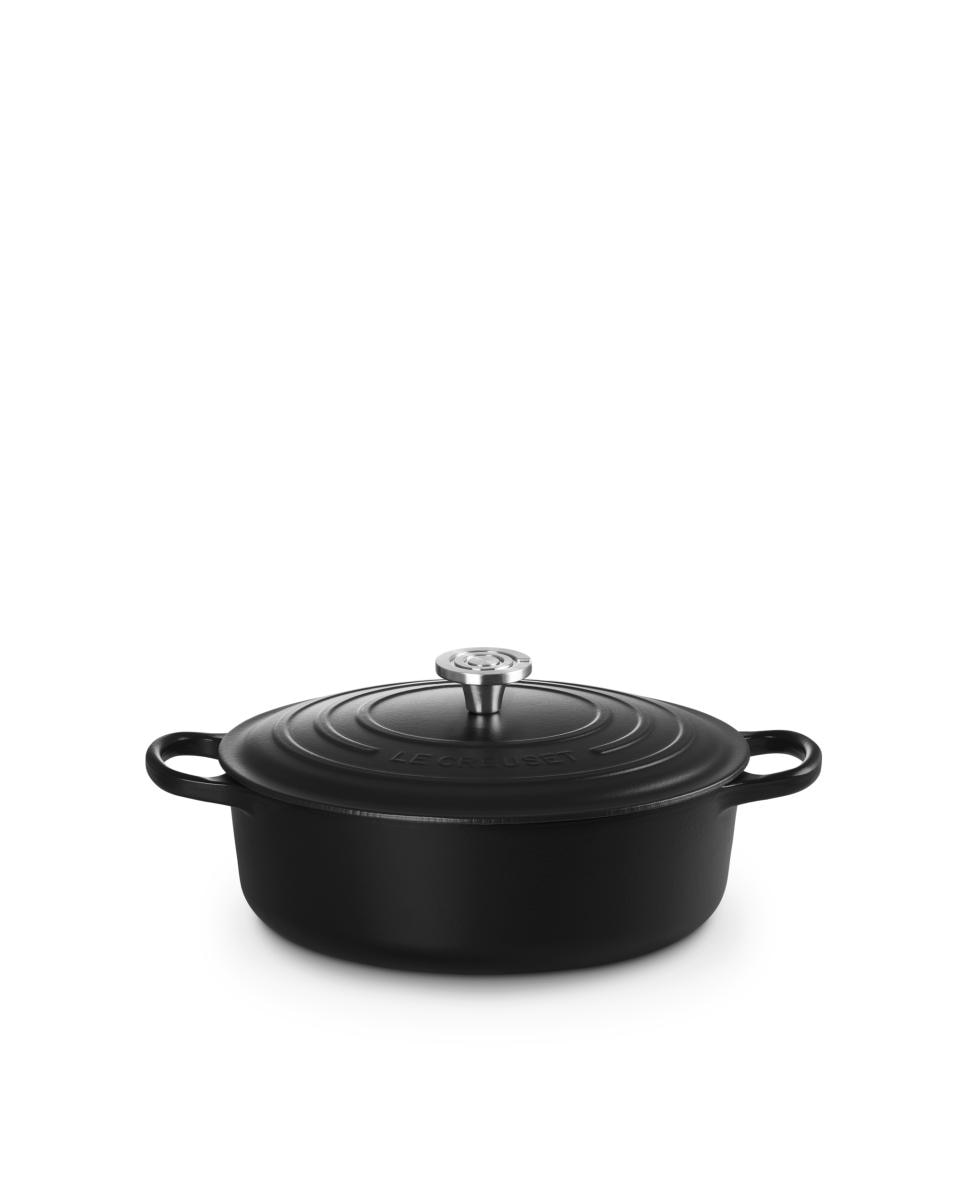 Imagen 1 de Cocotte redonda baja de hierro fundido Le Creuset - Negro mate 30 cm Negro mate