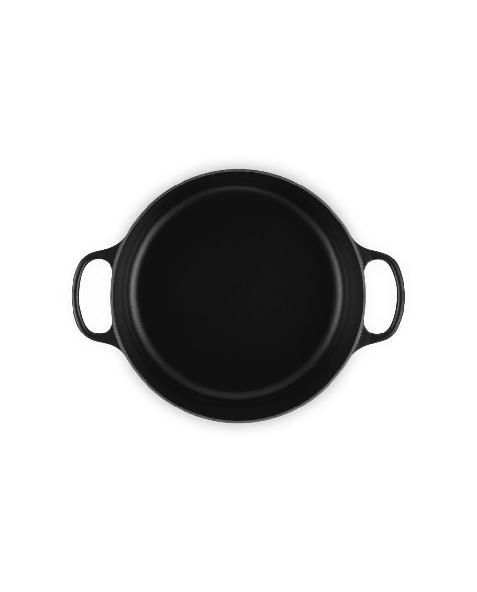 Imagen 4 de Cocotte redonda baja de hierro fundido Le Creuset - Negro mate 30 cm Negro mate
