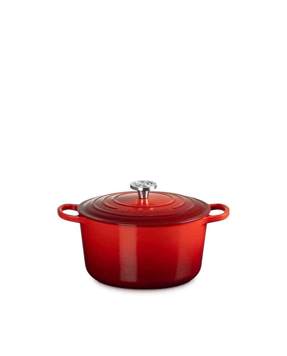 Imagen 1 de Cocotte redonda alta de hierro fundido Le Creuset - Cereza 26 cm Cereza