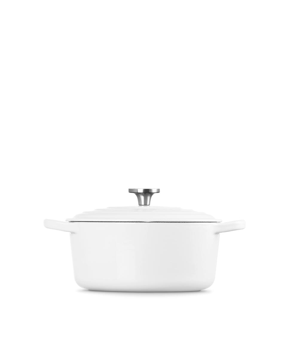 Cocotte redonda de hierro fundido Le Creuset - Blanco 20 cm Blanco-4