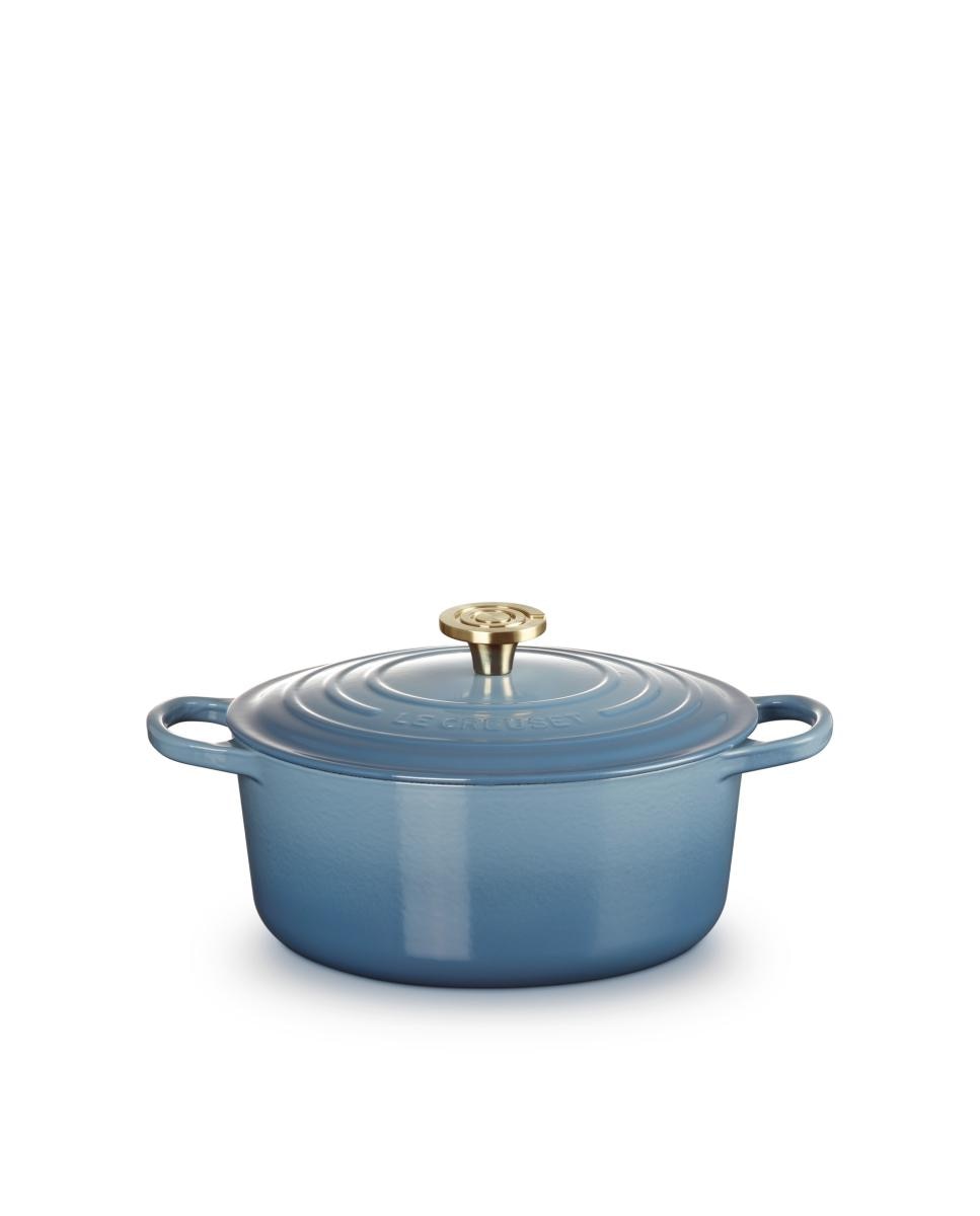 Imagen 0 de Cocotte redonda de hierro fundido Le Creuset Azul claro