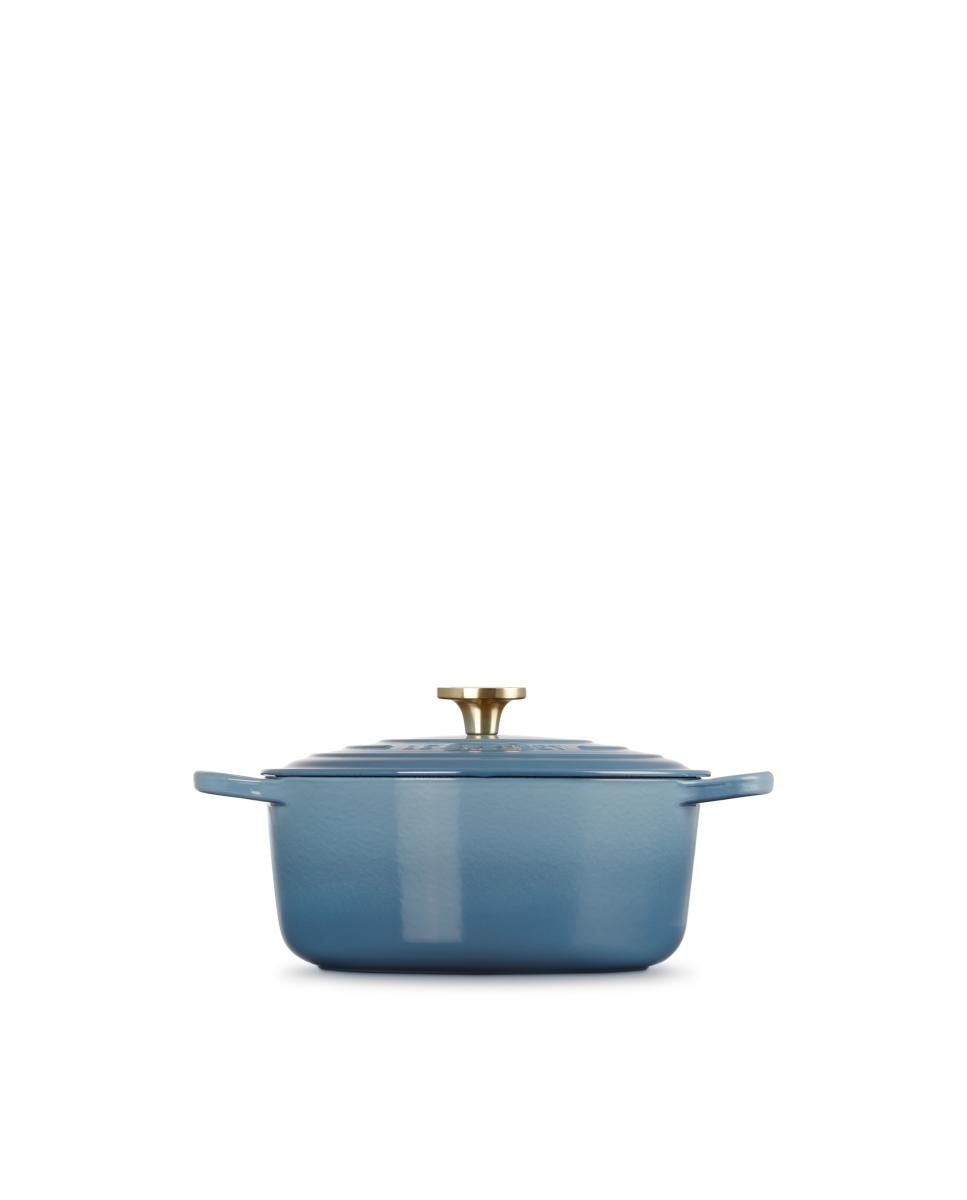 Cocotte redonda de hierro fundido Le Creuset - Azul claro 20 cm Azul claro-3