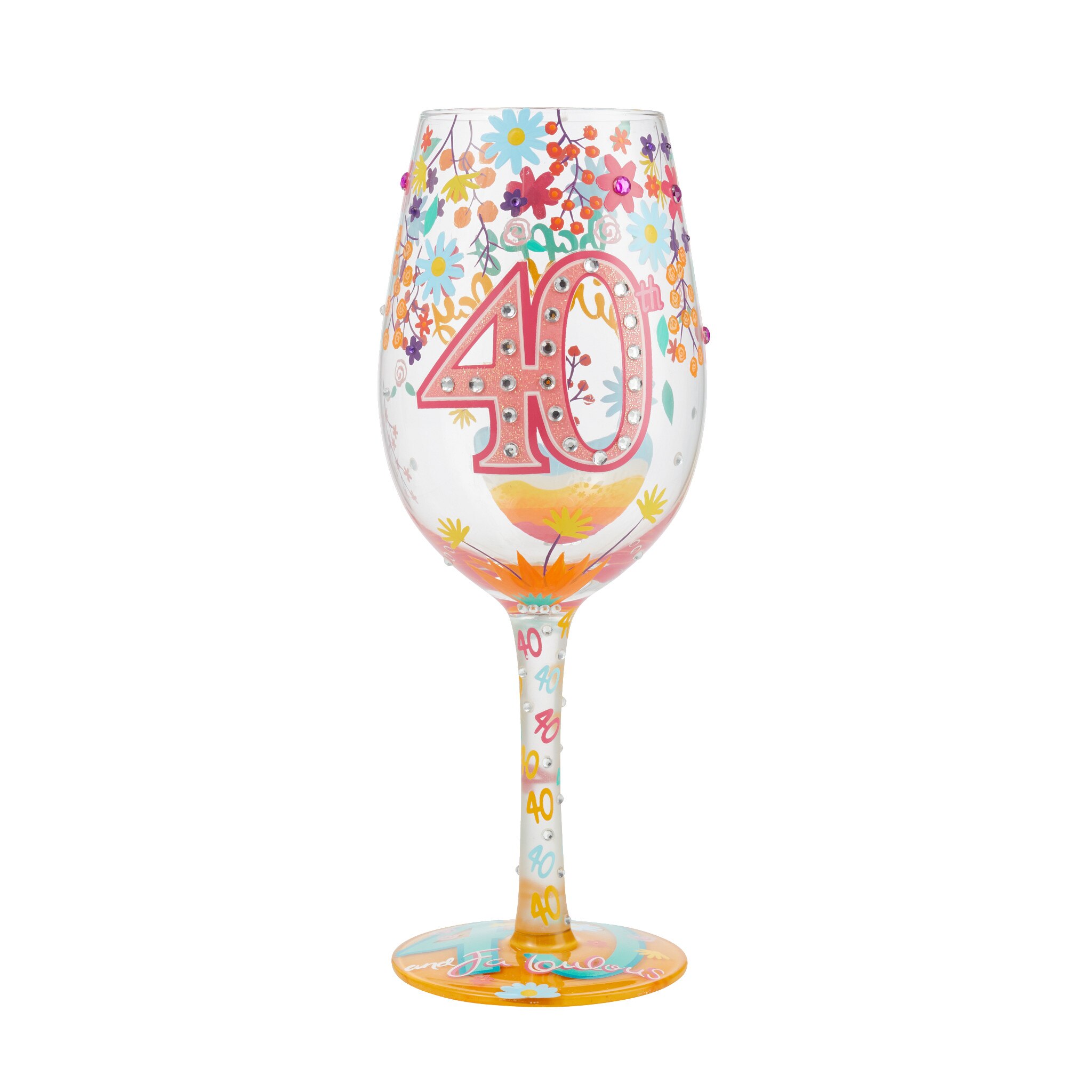 Imagen 0 de Copa de vino Happy 40th Multicolor
