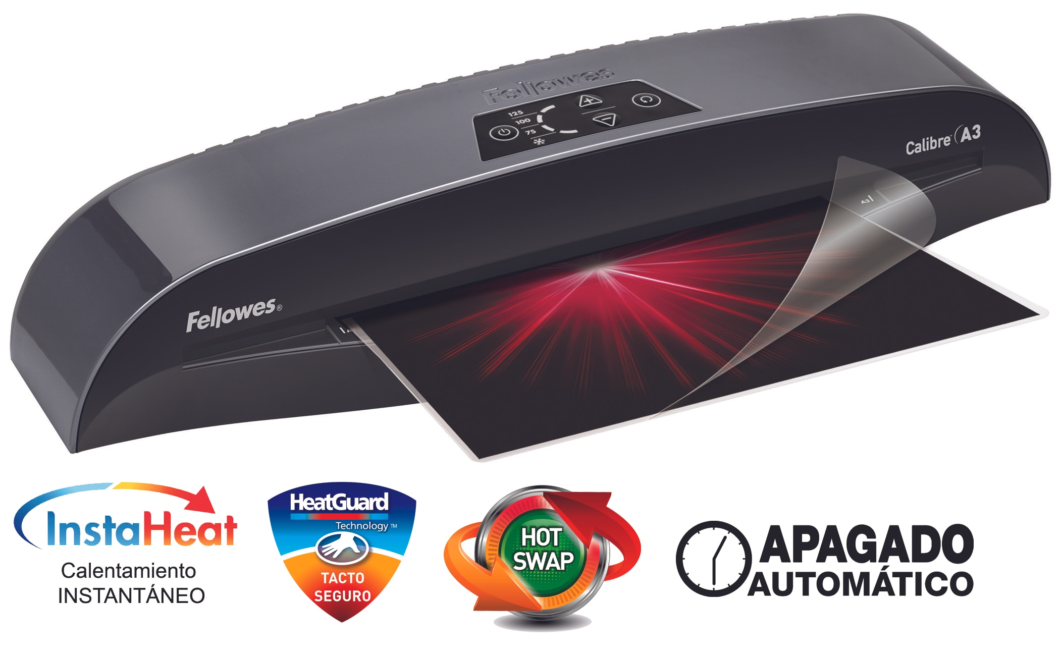 Plastificadora de documentos Fellowes Calibre A4 uso frecuente hasta 125 micras Negro-5