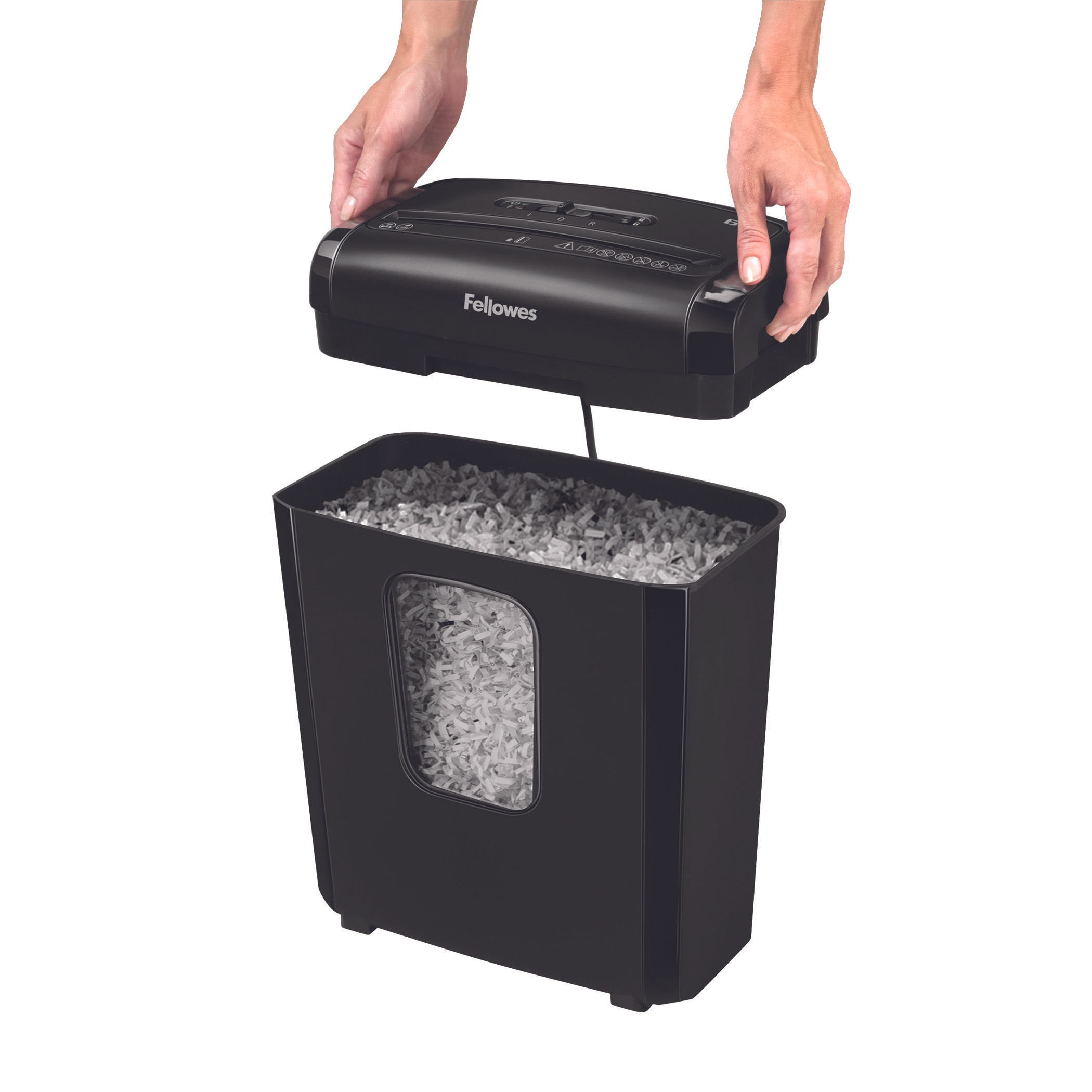 Destructora de papel Fellowes 6M Minicorte 4x12mm destruye hasta 6 hojas Negro-4