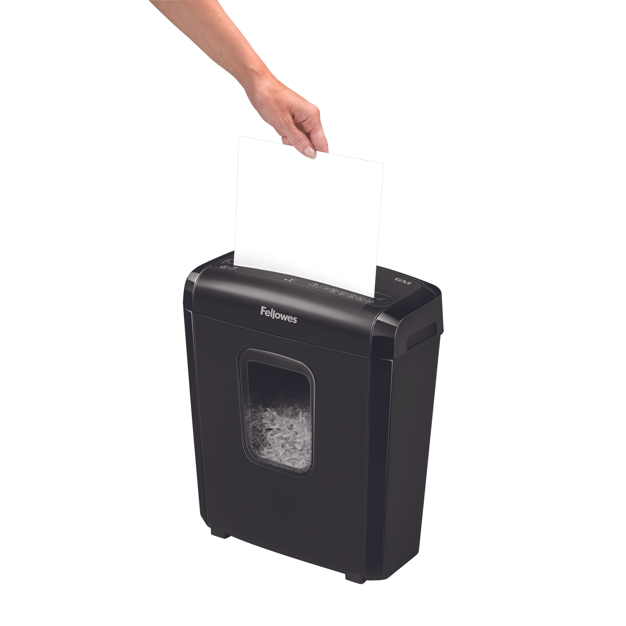 Destructora de papel Fellowes 6M Minicorte 4x12mm destruye hasta 6 hojas Negro-5