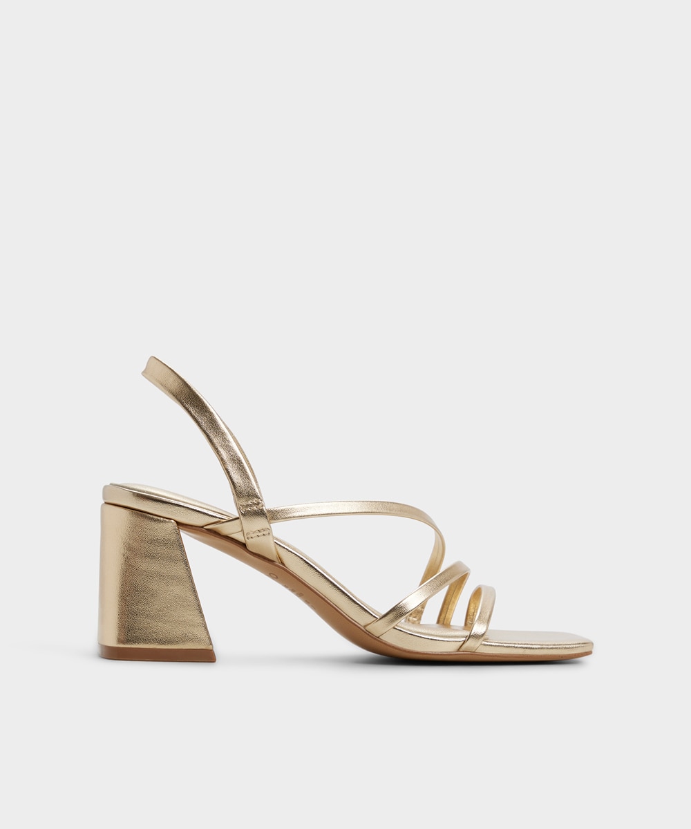 Sandalias de tacón de mujer con punta cuadrada - Aldo - Oro Oro-1
