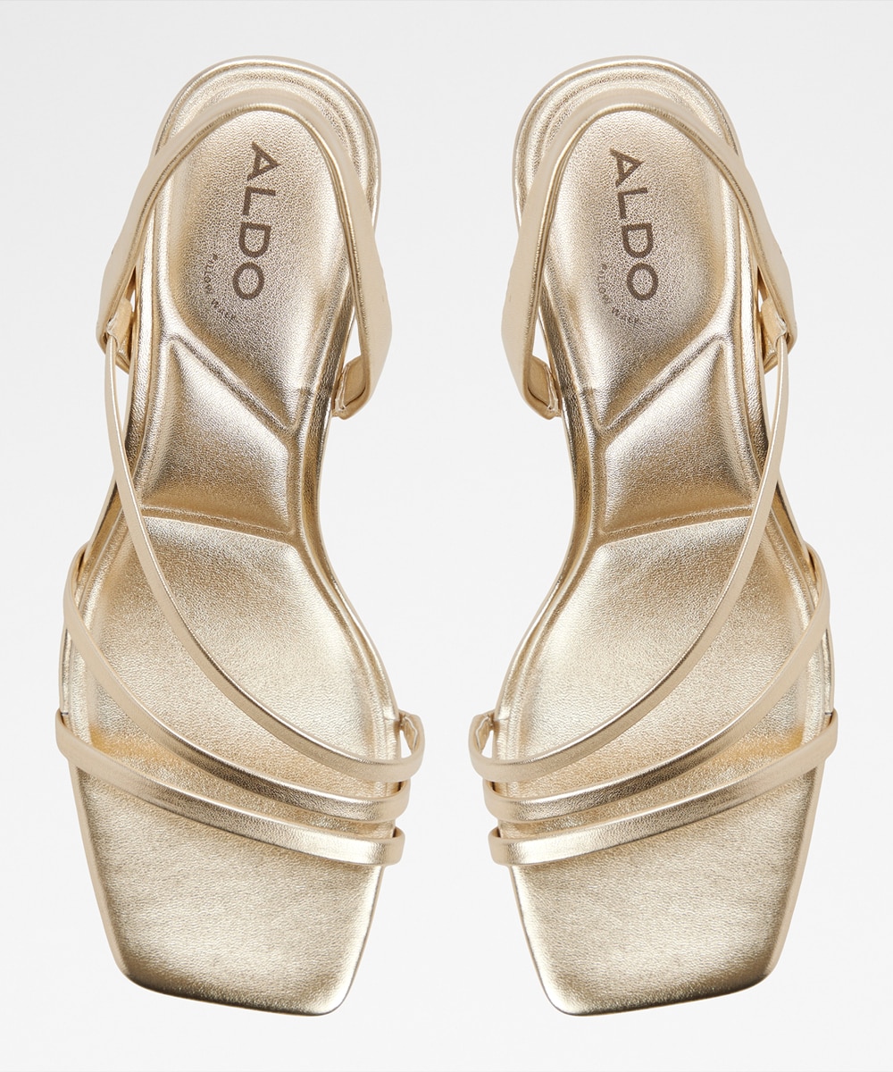 Sandalias de tacón de mujer con punta cuadrada - Aldo - Oro Oro-3