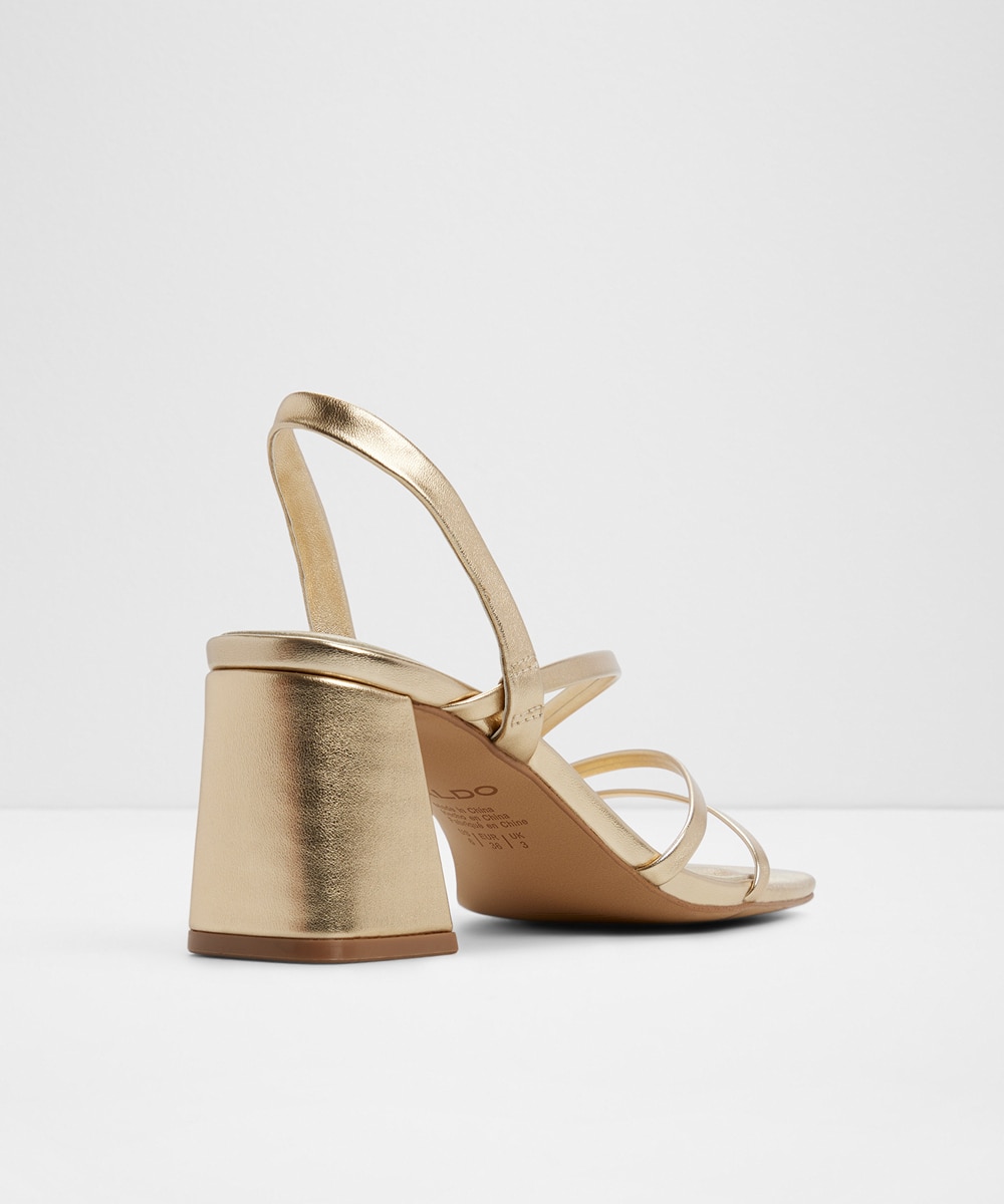 Sandalias de tacón de mujer con punta cuadrada - Aldo - Oro Oro-2