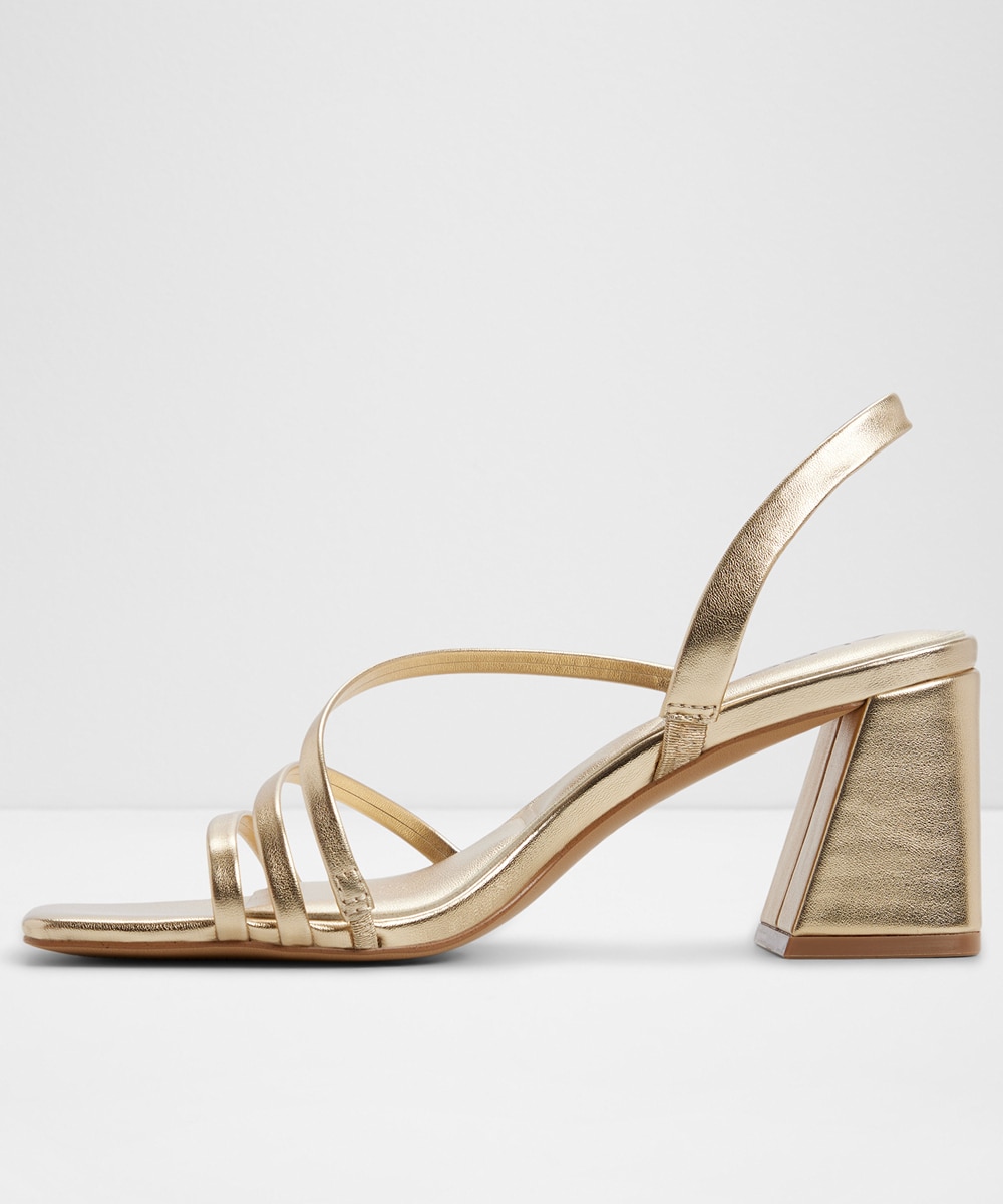 Sandalias de tacón de mujer con punta cuadrada - Aldo - Oro Oro-4