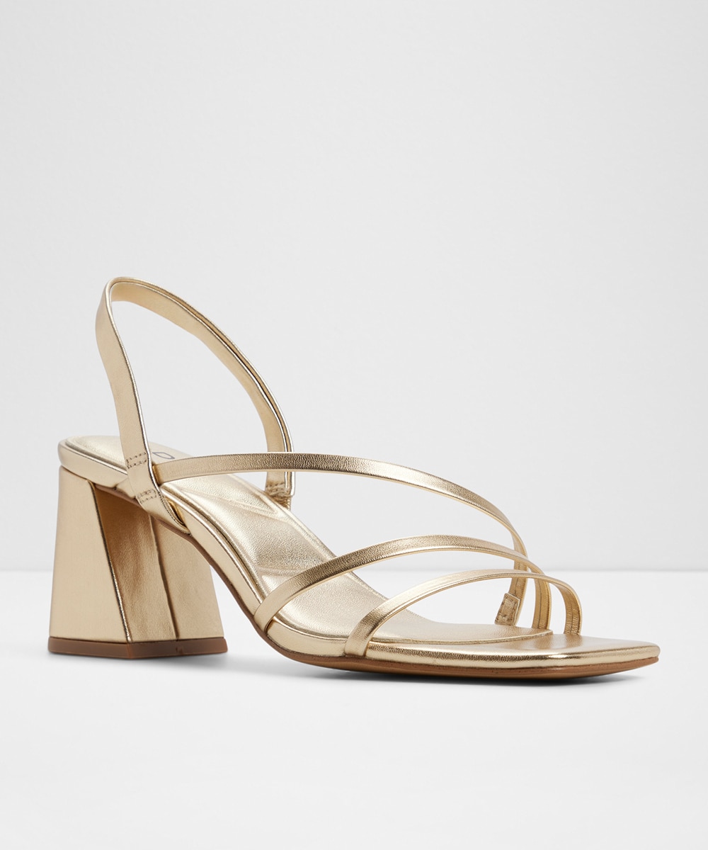 Sandalias de tacón de mujer con punta cuadrada - Aldo - Oro Oro-5