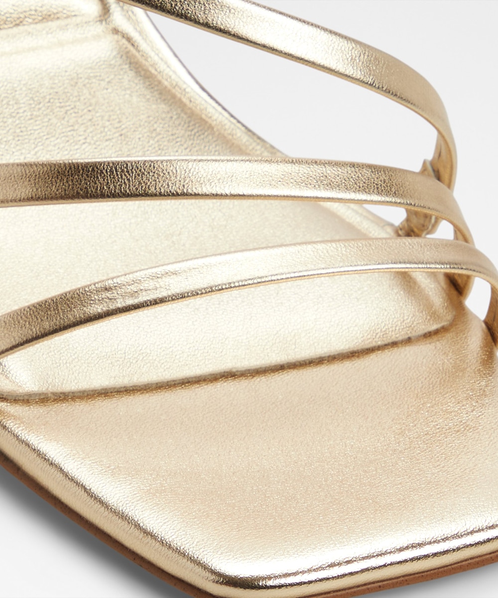 Sandalias de tacón de mujer con punta cuadrada - Aldo - Oro Oro-7