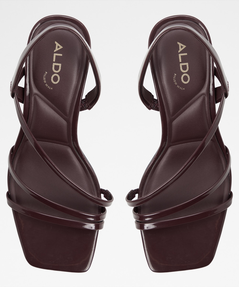 Sandalias de tacón de mujer con punta cuadrada - Aldo - Burdeos Burdeos-3