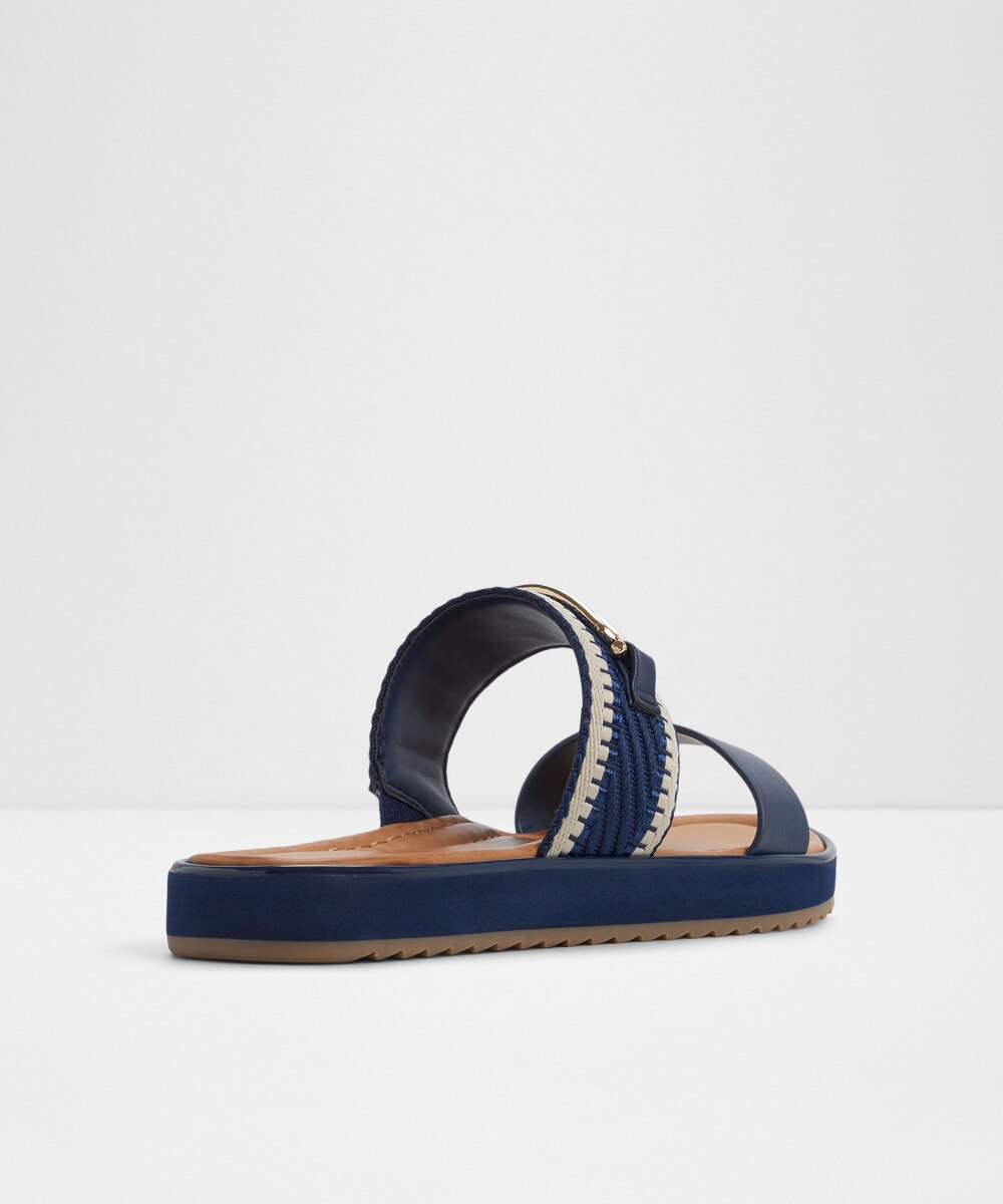 Sandalias planas de mujer con punta redonda - Aldo - Azul marino Azul marino-3
