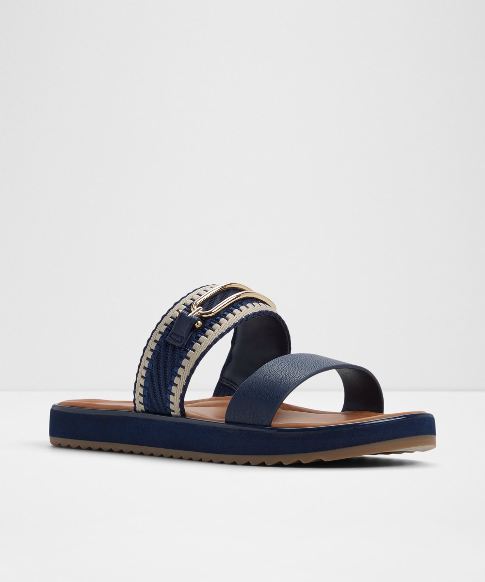 Sandalias planas de mujer con punta redonda - Aldo - Azul marino Azul marino-4