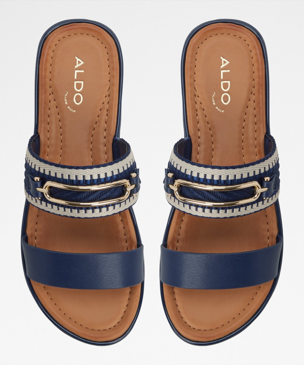 Sandalias planas de mujer con punta redonda - Aldo - Azul marino Azul marino-6