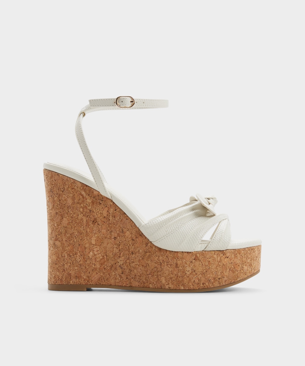 Aldo - Sandalias de cuña de mujer con punta redonda.