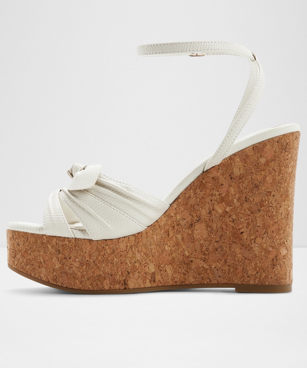 Sandalias de cuña de mujer con punta redonda - Aldo - Blanco Blanco-2