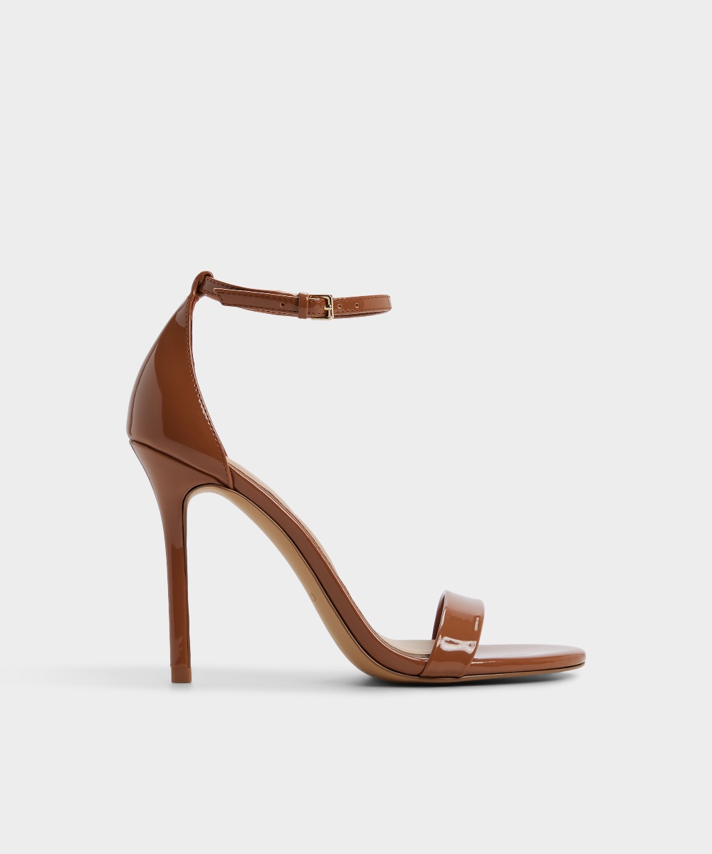 Imagen 0 de Sandalias de tacón de mujer con punta redonda Camel
