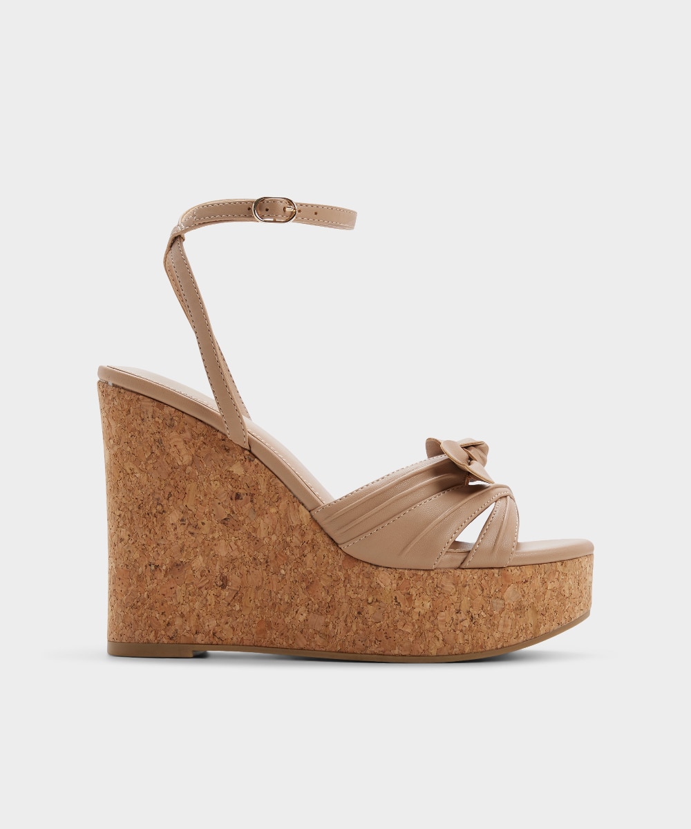 Sandalias de cuña de mujer con punta redonda - Aldo - Beige Beige-1