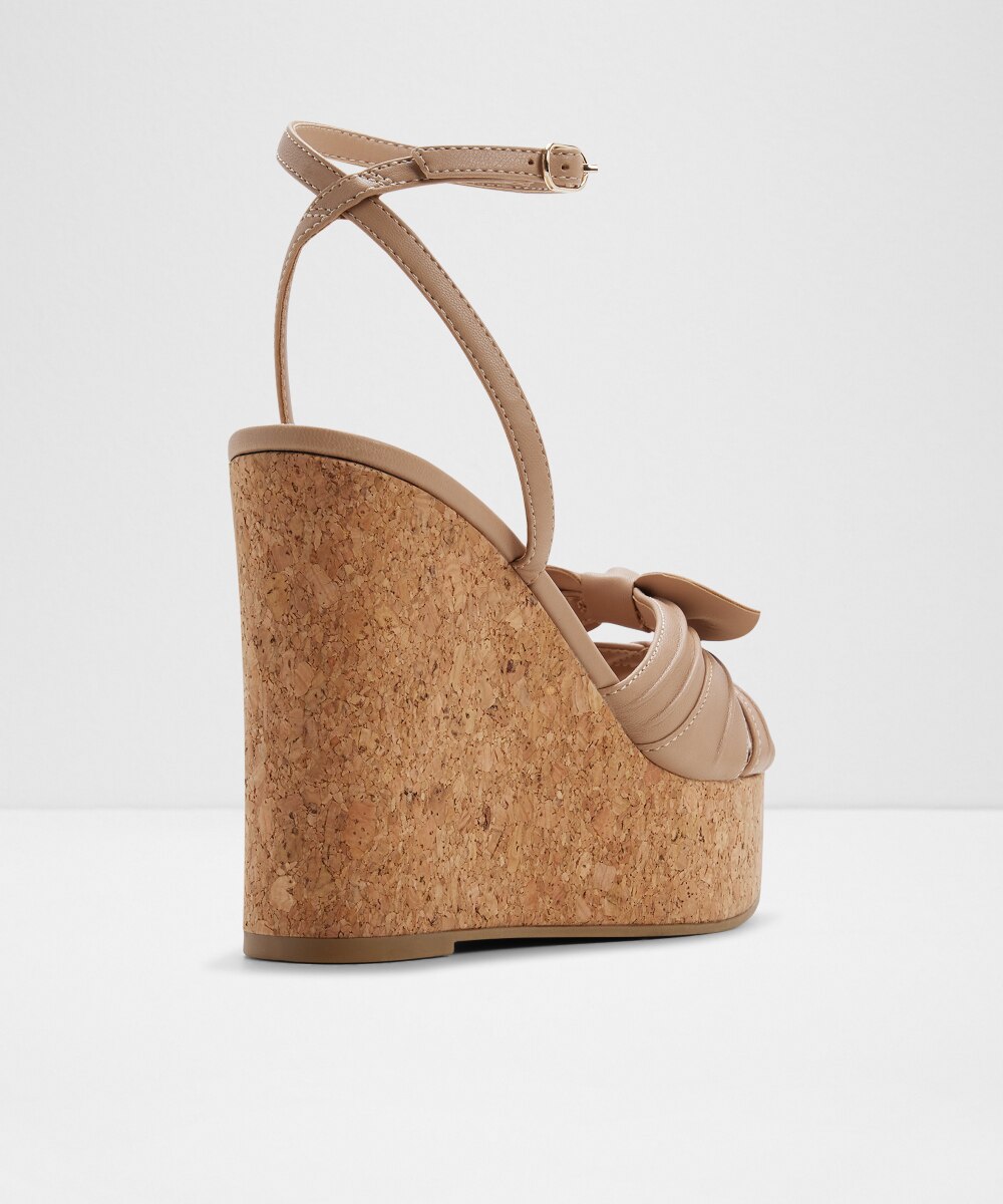 Sandalias de cuña de mujer con punta redonda - Aldo - Beige Beige-3