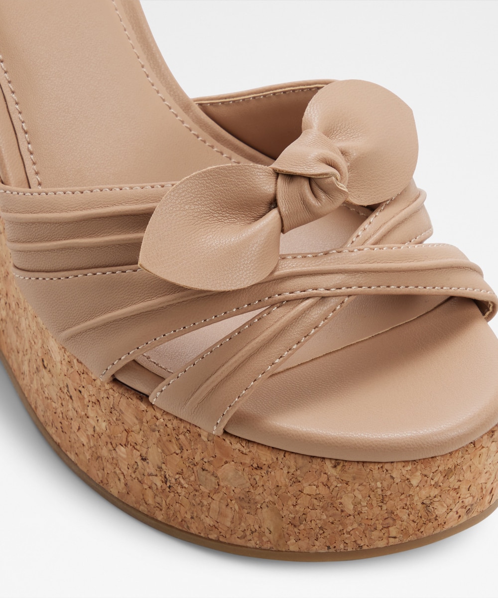 Sandalias de cuña de mujer con punta redonda - Aldo - Beige Beige-5