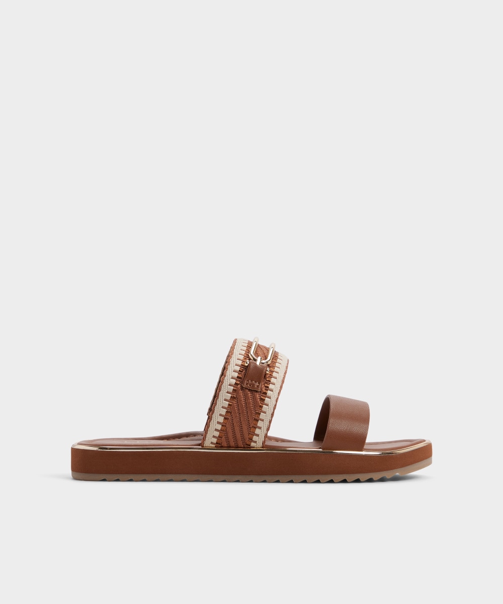 Sandalias planas de mujer con punta redonda - Aldo - Camel Camel-1