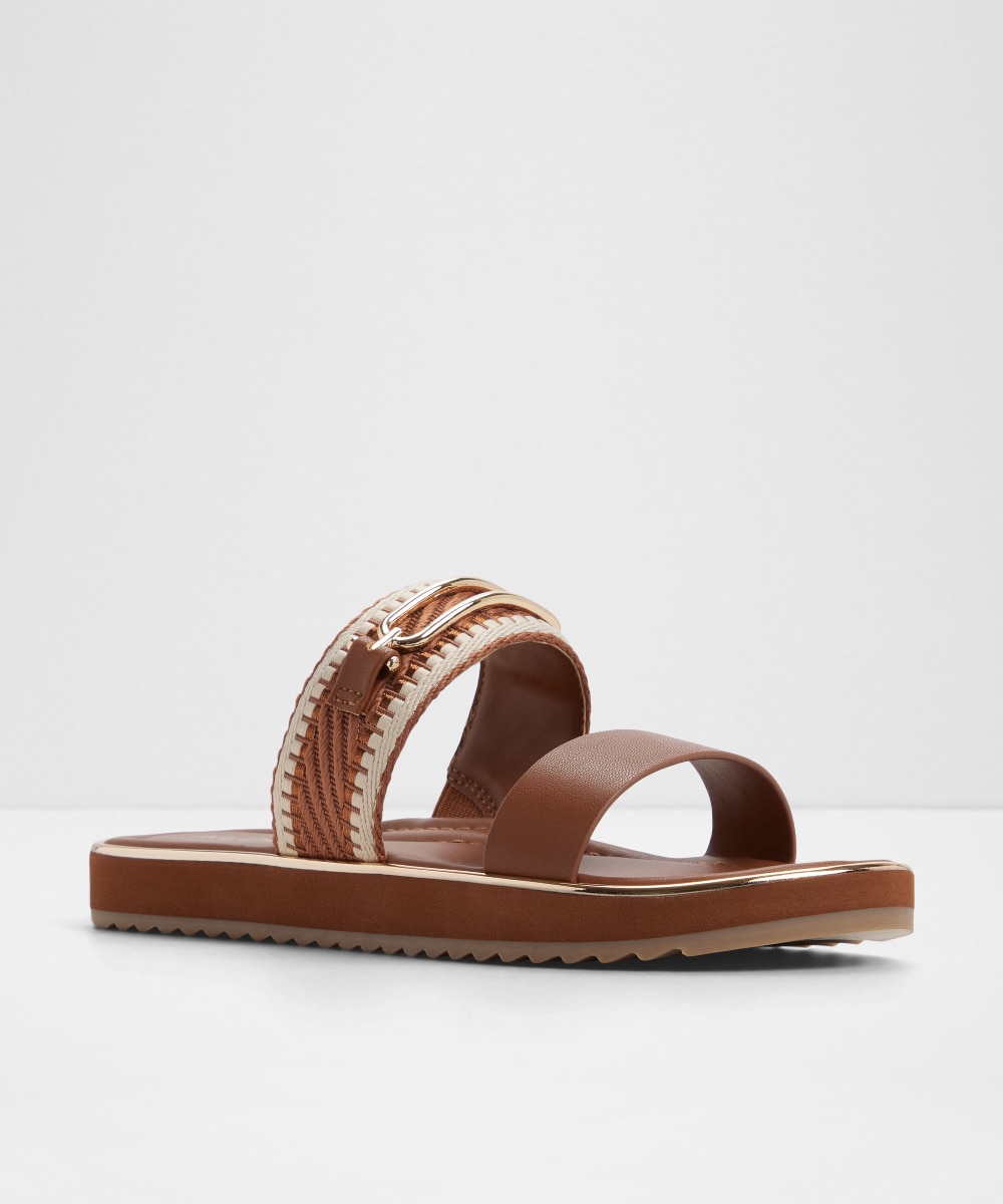 Sandalias planas de mujer con punta redonda - Aldo - Camel Camel-4