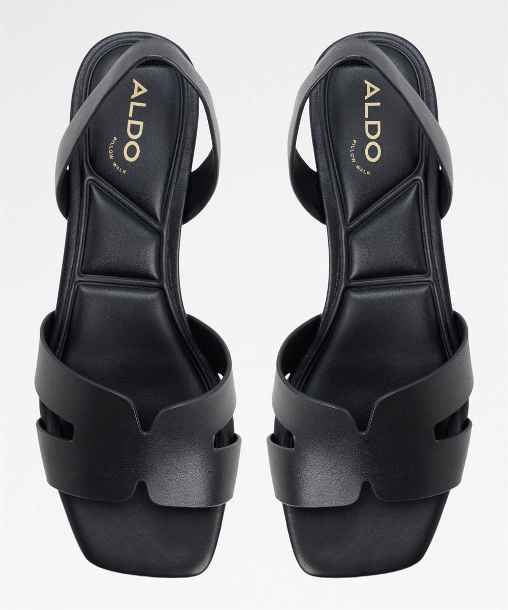 Sandalias planas de mujer con punta cuadrada - Aldo - Negro Negro-3