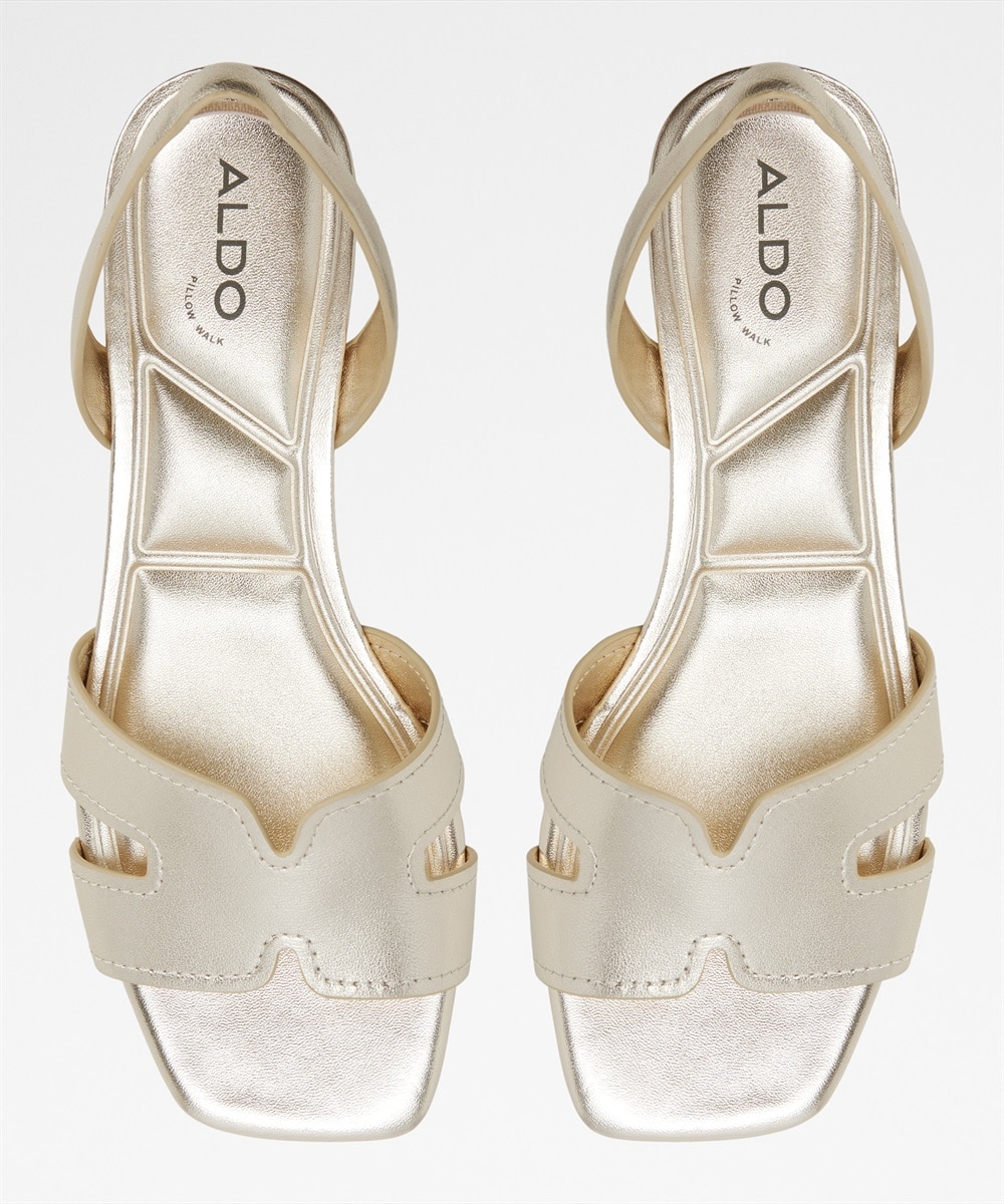 Sandalias planas de mujer con punta cuadrada - Aldo - Oro Oro-3