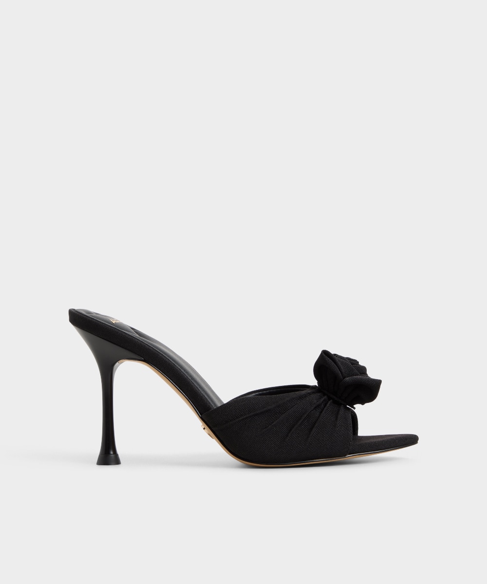 Mules de tacón de mujer con punta afilada - Aldo - Negro Negro-1