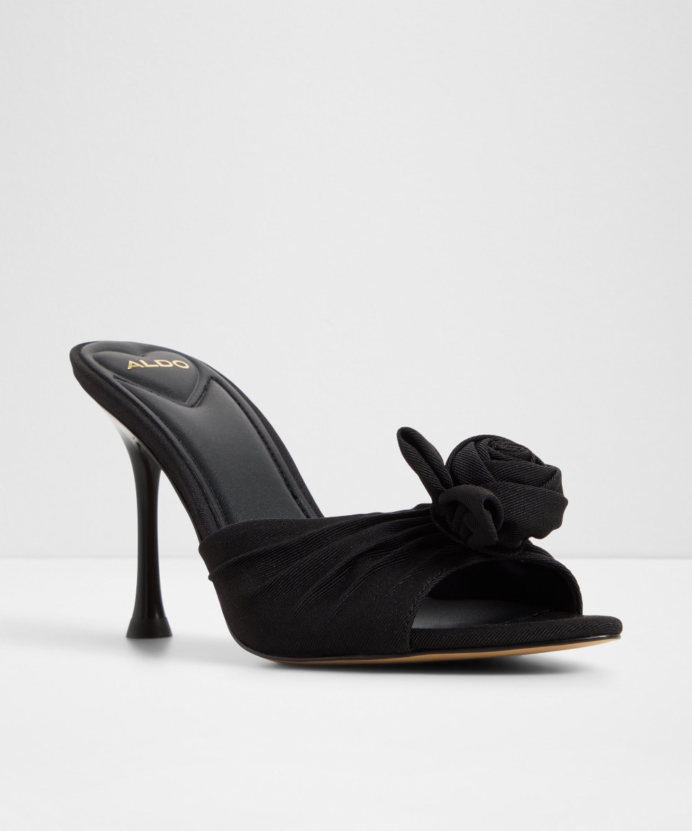 Mules de tacón de mujer con punta afilada - Aldo - Negro Negro-4
