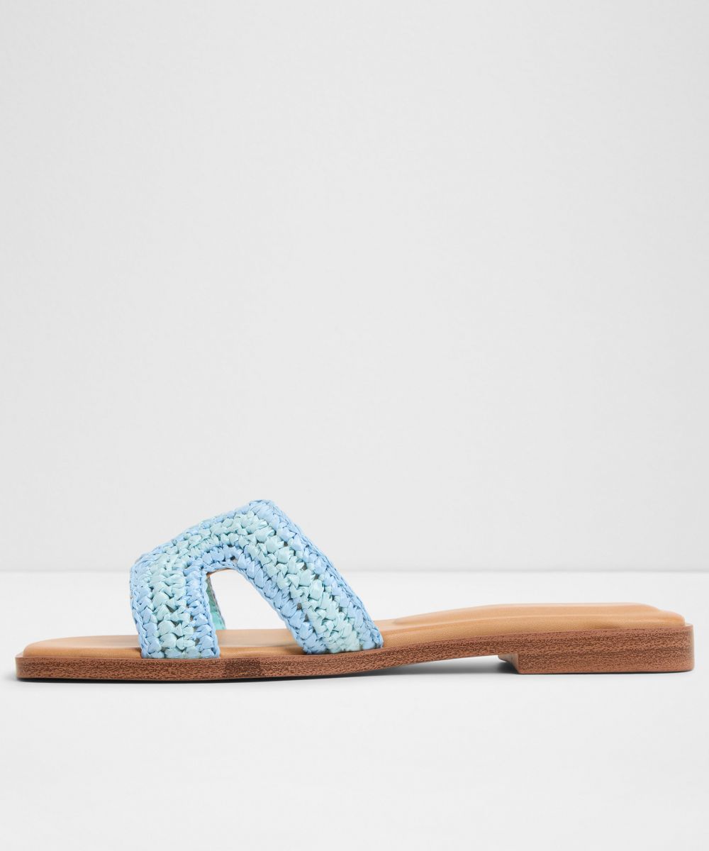 Sandalias planas de mujer con punta cuadrada - Aldo - Verde Verde-4