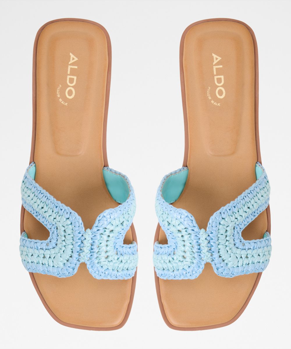 Sandalias planas de mujer con punta cuadrada - Aldo - Verde Verde-7