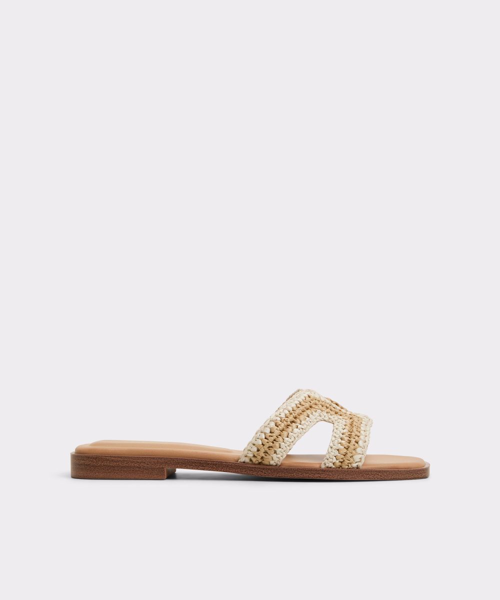 Sandalias planas de mujer con punta cuadrada - Aldo - Beige Beige-1